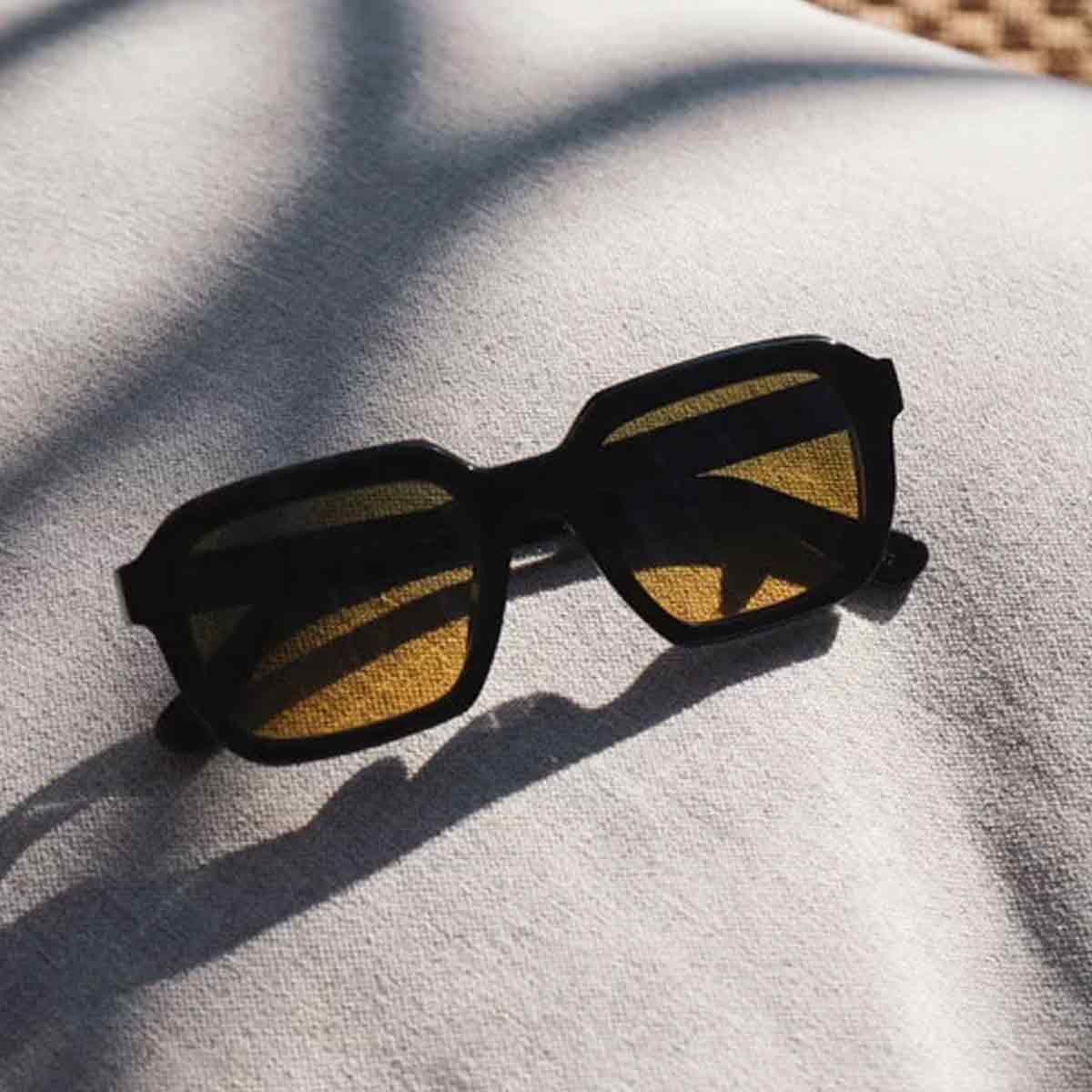 L.G.R. Occhiali da Sole Raffaello Nero 01/Giallo Sfumato Fotocromatici