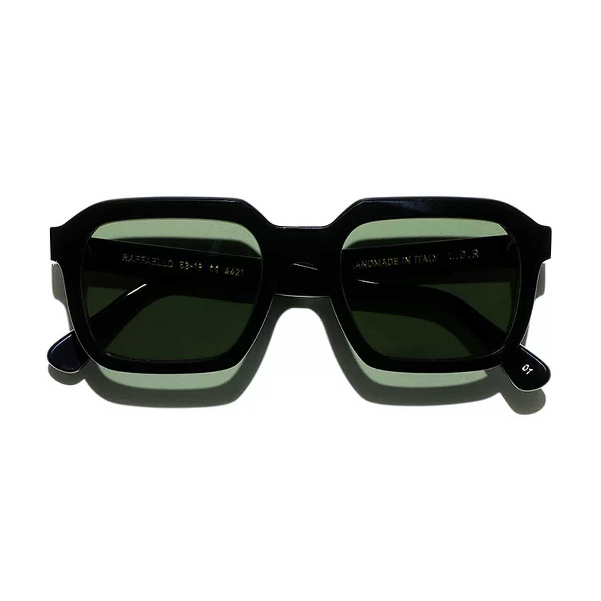 L.G.R. Occhiali da Sole Raffaello Nero 01/Verde G15