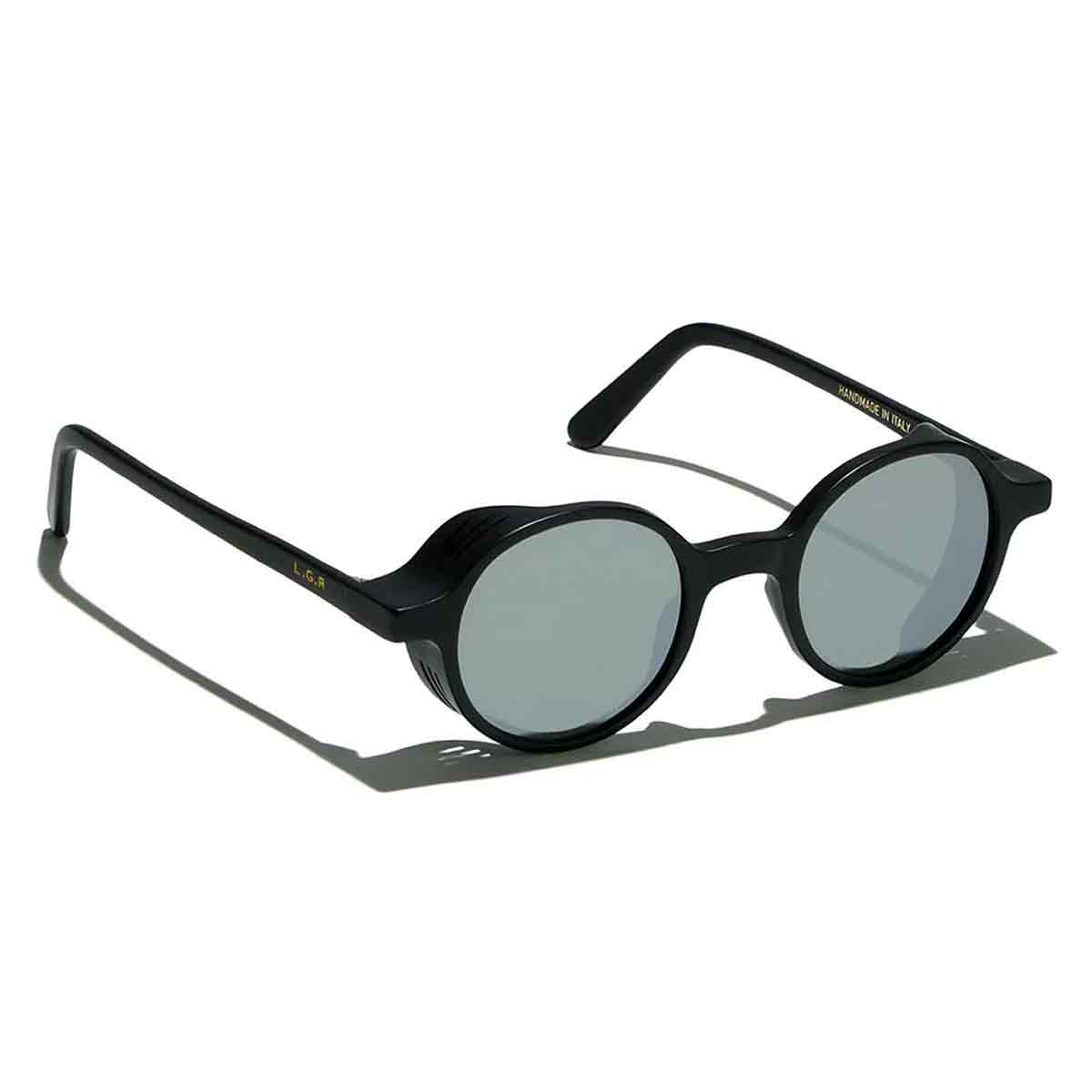L.G.R. Occhiali da Sole Reunion Explorer Nero Opaco 22/Argento Specchiato 2