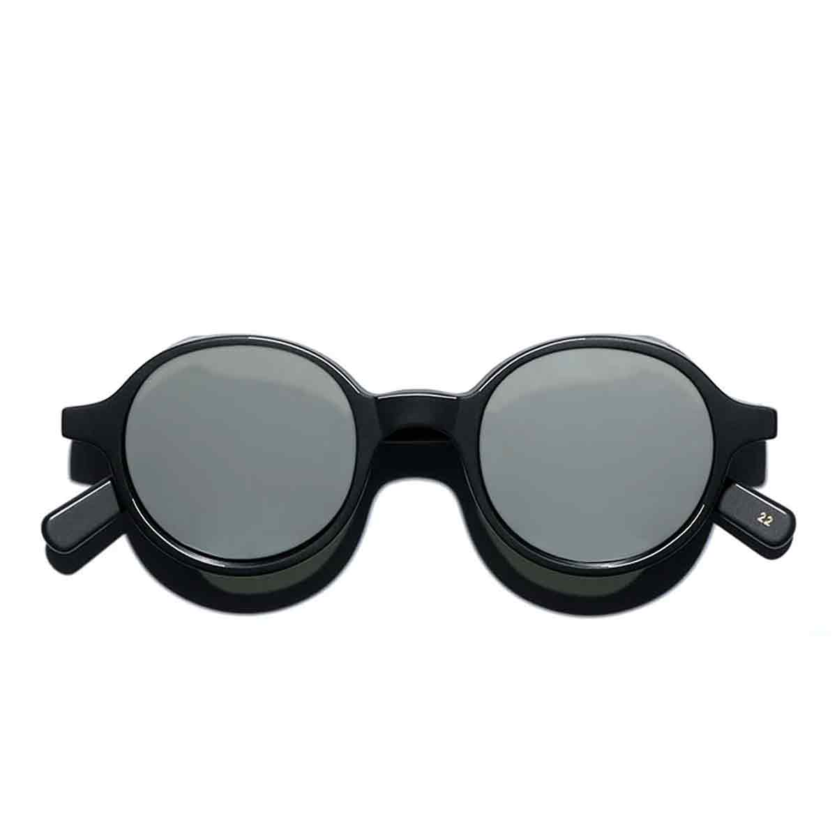 L.G.R. Occhiali da Sole Reunion Explorer Nero Opaco 22/Argento Specchiato 3