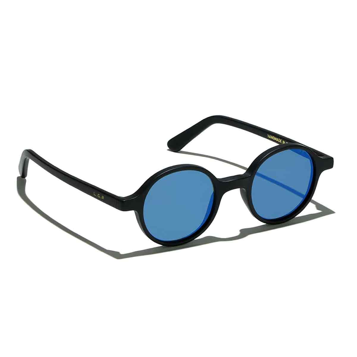 L.G.R. Occhiali da Sole Reunion Nero Opaco 22/Blu Specchiato 2