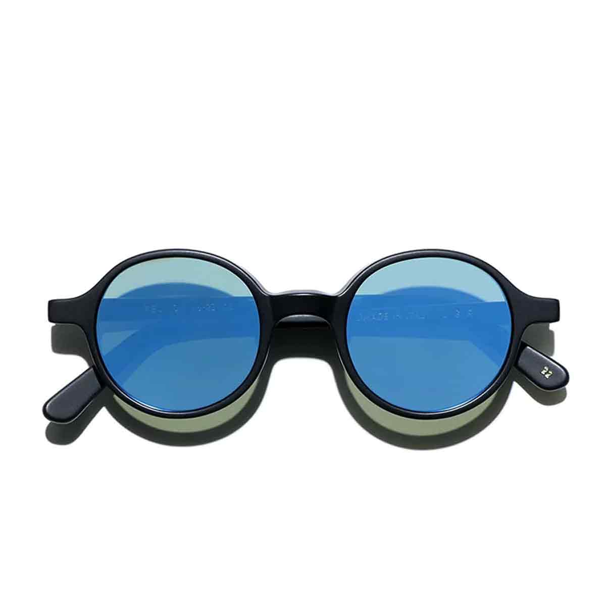 L.G.R. Occhiali da Sole Reunion Nero Opaco 22/Blu Specchiato 3