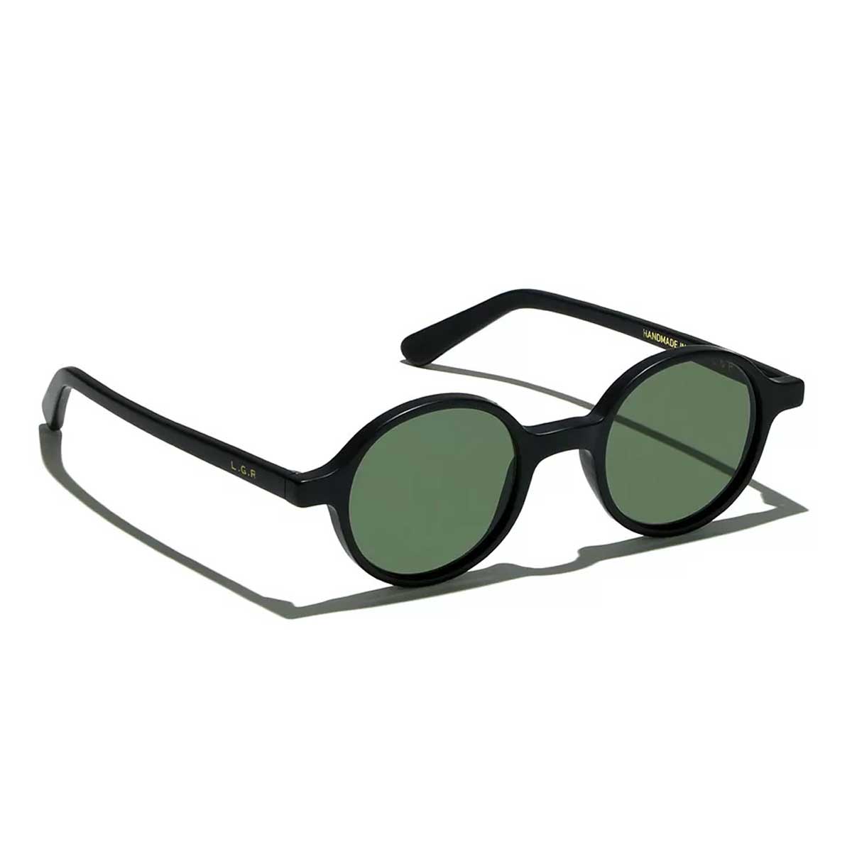 L.G.R. Occhiali da Sole Reunion Nero Opaco 22/Verde G15 2