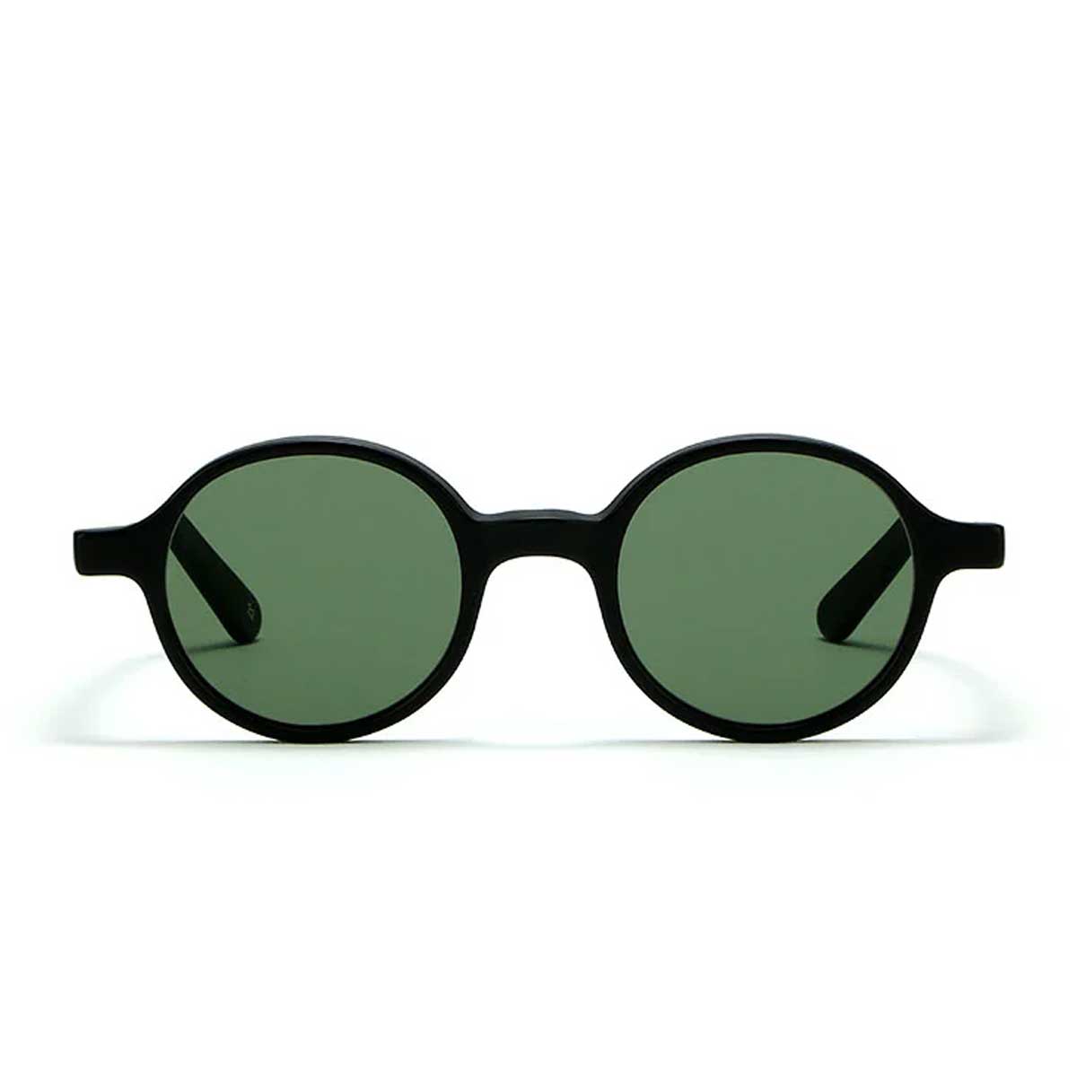 L.G.R. Occhiali da Sole Reunion Nero Opaco 22/Verde G15