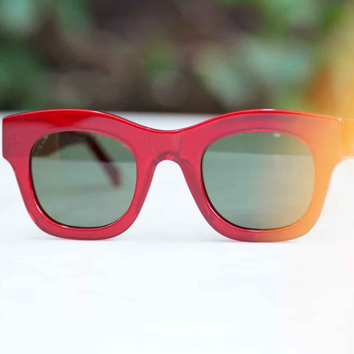 L.G.R. Occhiali da Sole Sofia 4574 Rosso 80/Verde G15 7