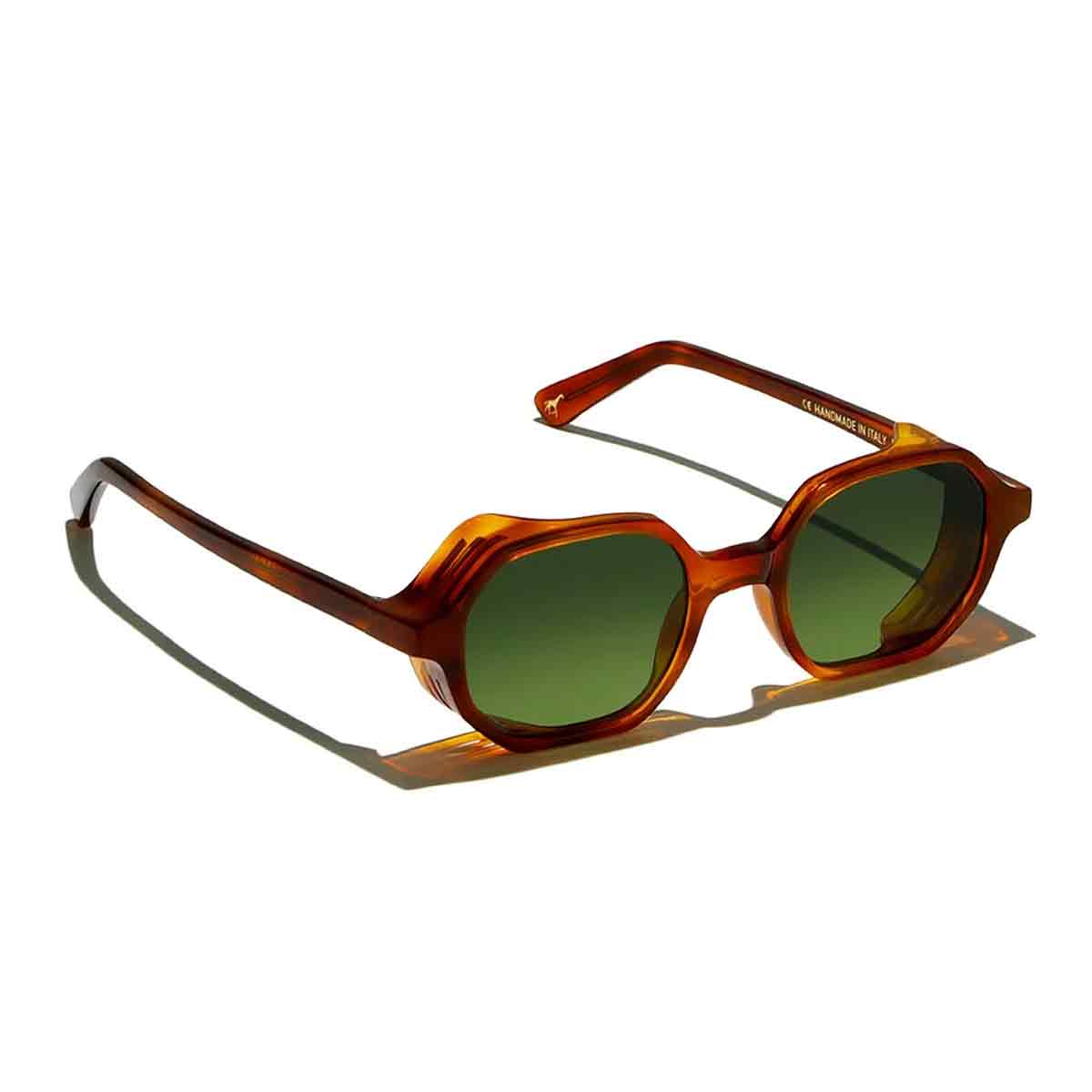 L.G.R. Occhiali da Sole Zanzibar Explorer 5973 Marrone Chiaro 02/Verde G15 2