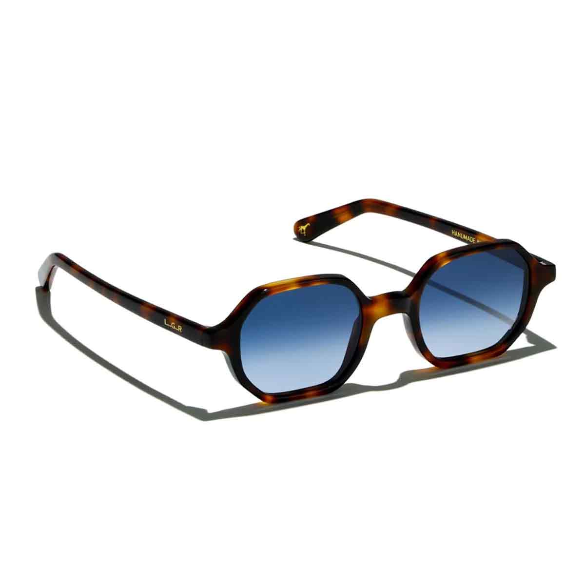 L.G.R. Occhiali da Sole Zanzibar Marrone Maculato 39/Blu Sfumato Fotocromatici