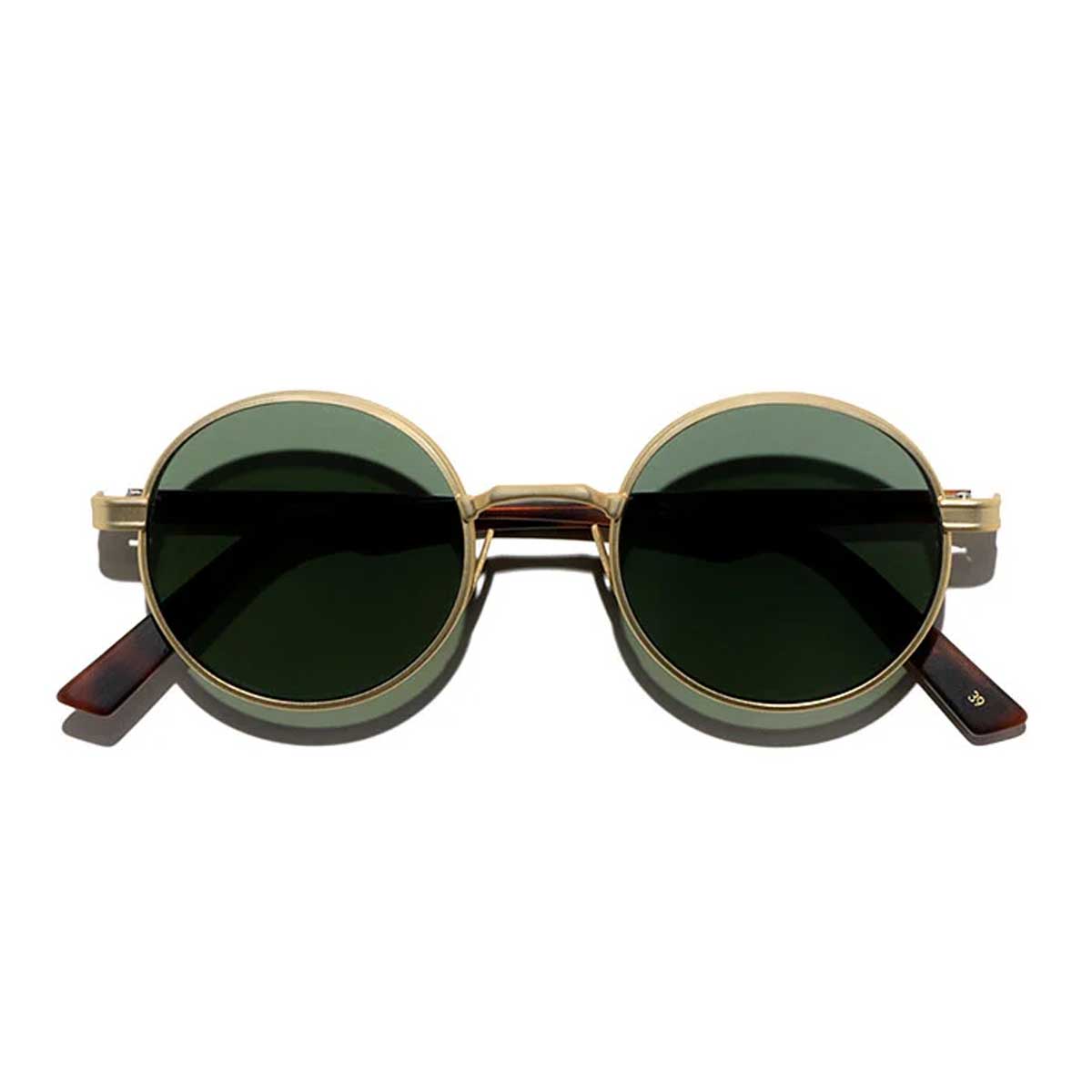 L.G.R. Occhiali da Sole Zelalem 6342 Oro Opaco Marrone Maculato 39/Verde G15