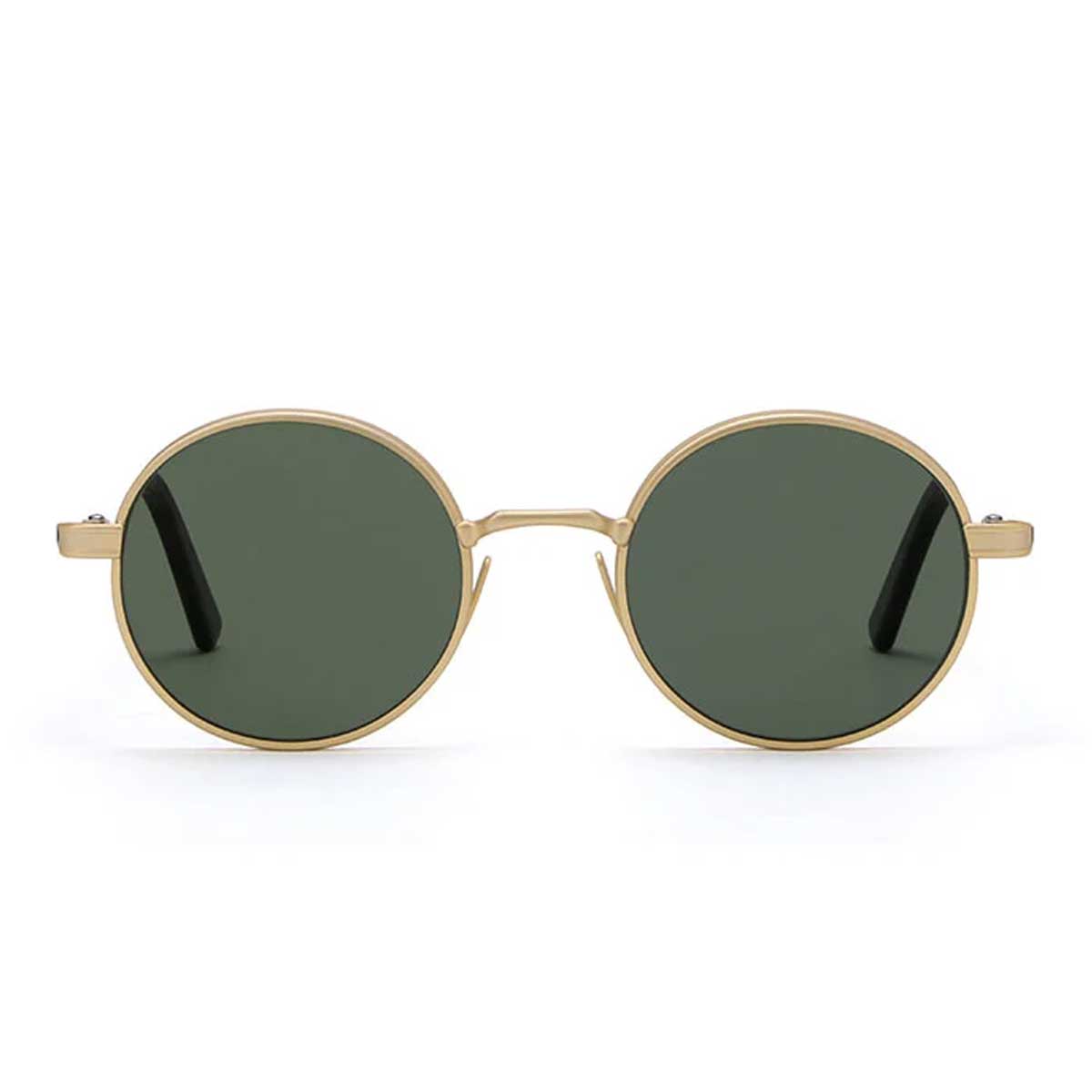 L.G.R. Occhiali da Sole Zelalem 6342 Oro Opaco Marrone Maculato 39/Verde G15