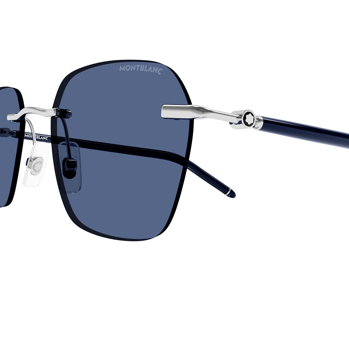 Montblanc Occhiali da Sole MB0270S 003 Argento/Blu Uomo