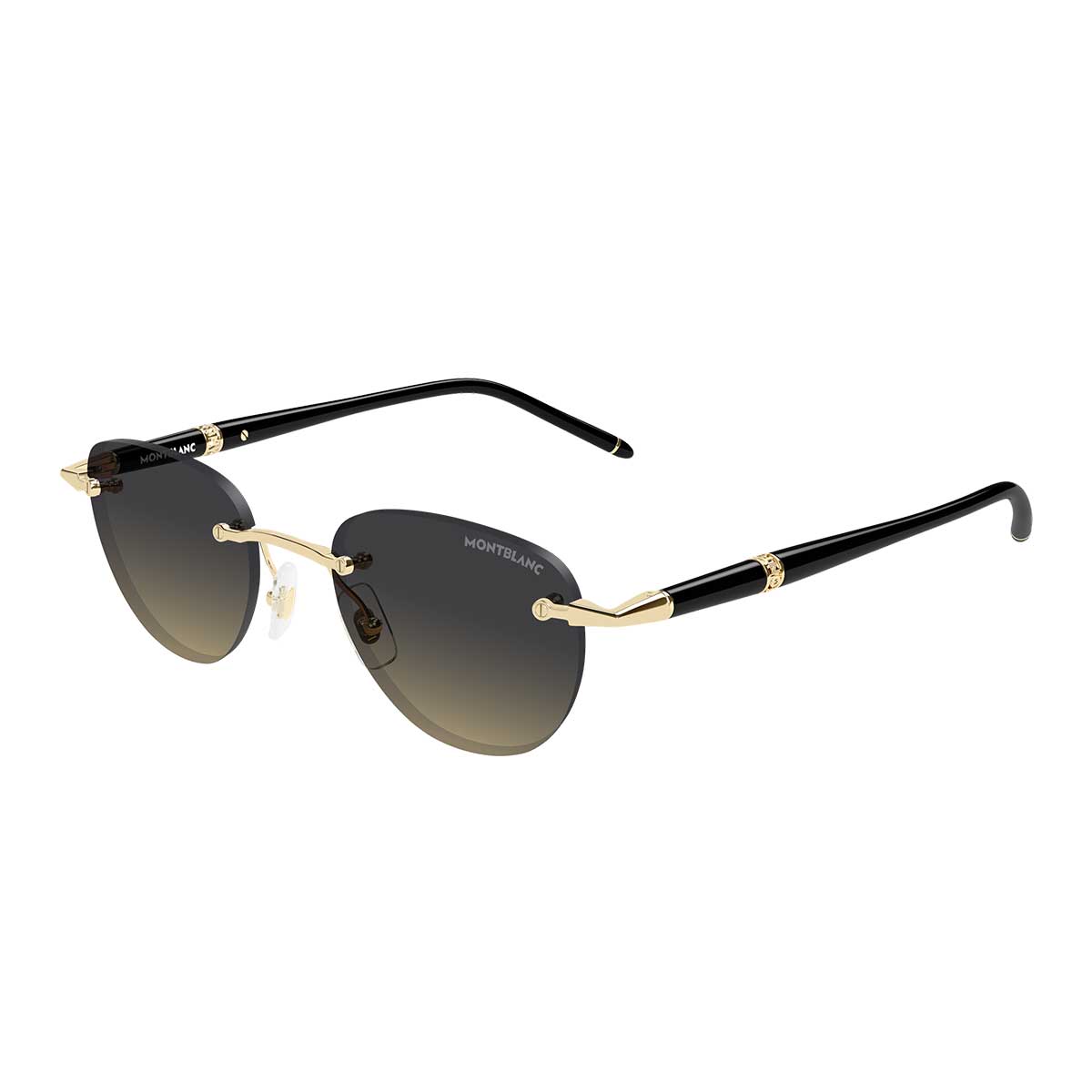 Montblanc Occhiali da Sole MB0412S 007 OroNero/Arancione Uomo 2