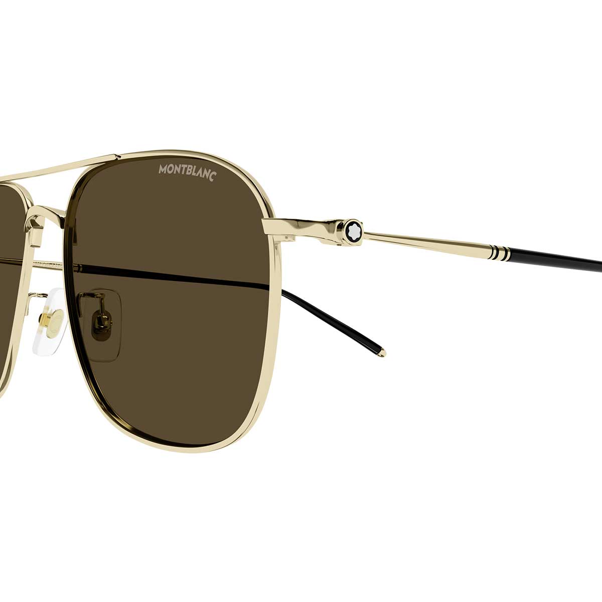 Montblanc Occhiali da Sole MB0417SA 003 Oro/Marrone Uomo 3