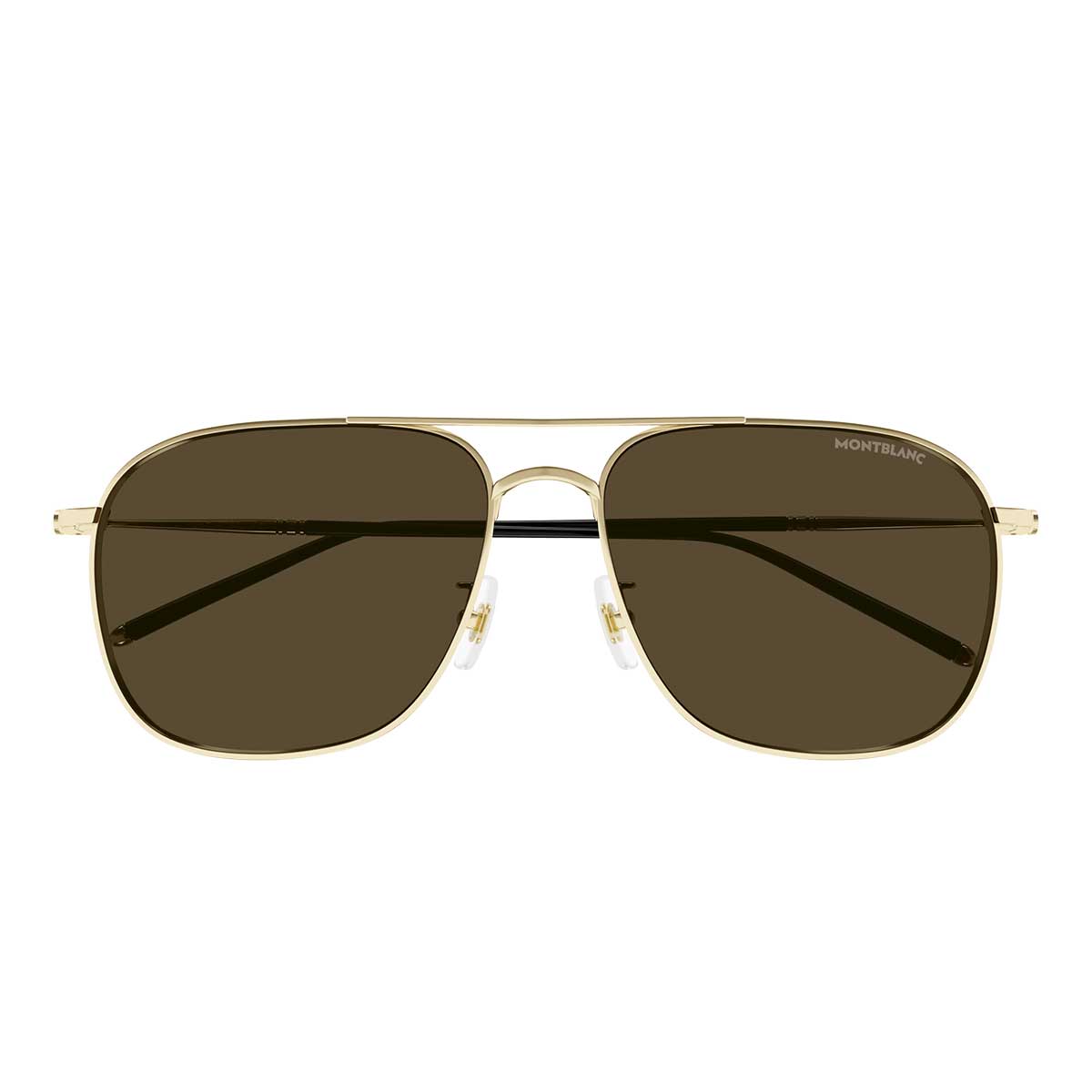 Montblanc Occhiali da Sole MB0417SA 003 Oro/Marrone Uomo