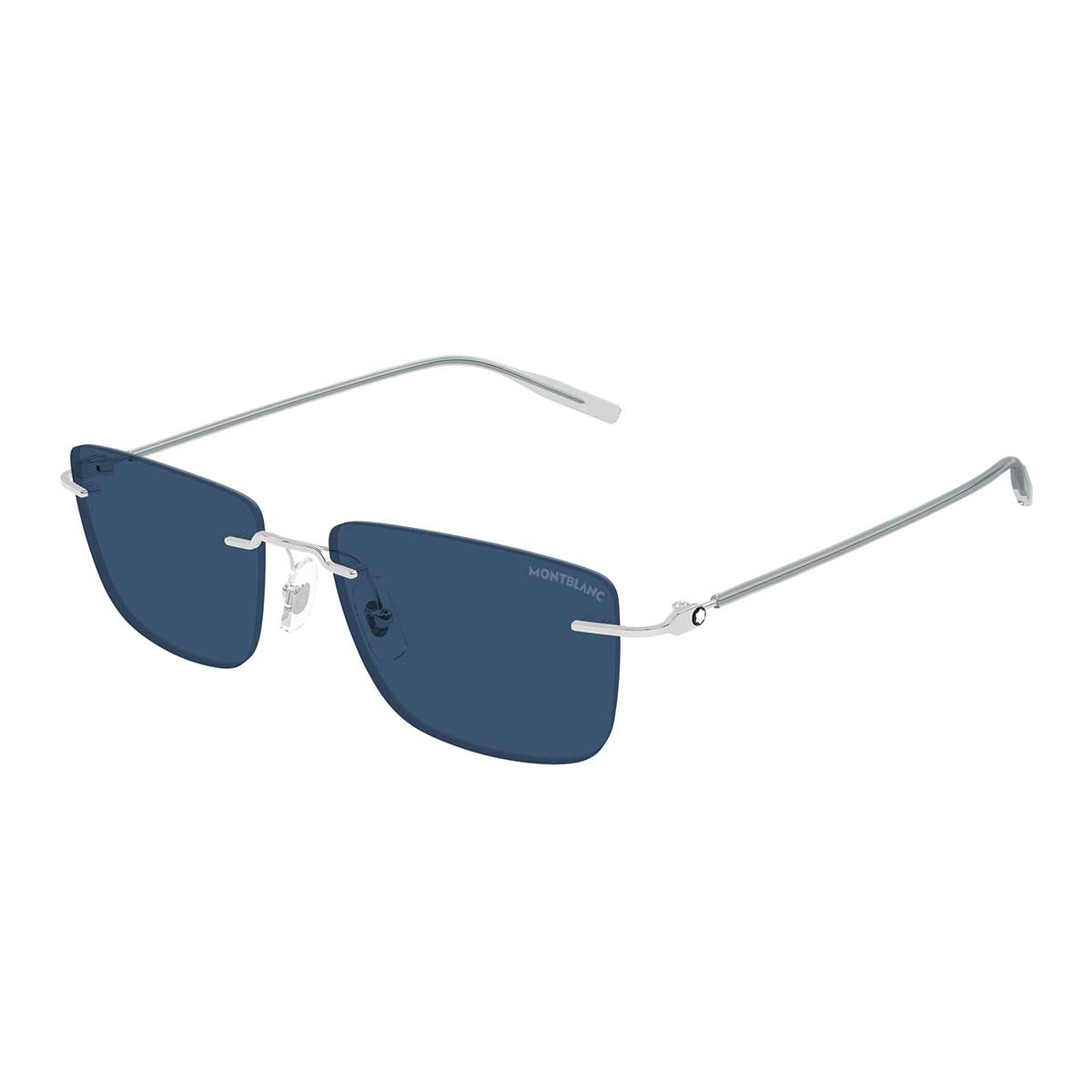 Montblanc Occhiali da Sole MB0429S 004 Argento/Blu Uomo 2
