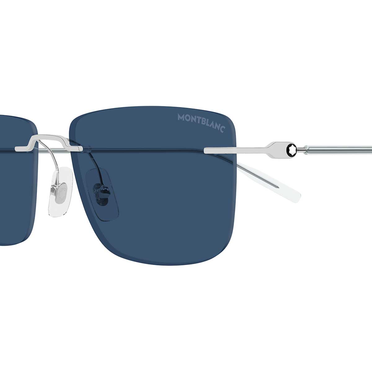 Montblanc Occhiali da Sole MB0429S 004 Argento/Blu Uomo 3