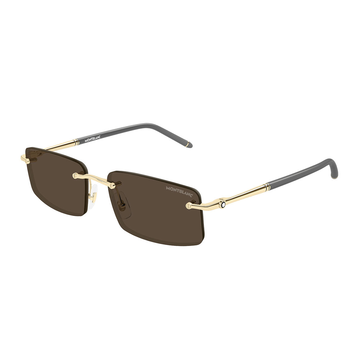 Montblanc Occhiali da Sole MB0443S 005 Oro/Marrone Uomo
