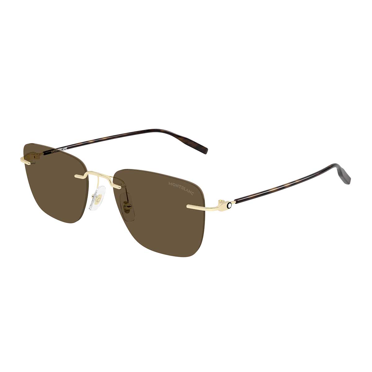 Montblanc Occhiali da Sole MB0470S 003 Oro/Marrone Uomo 2