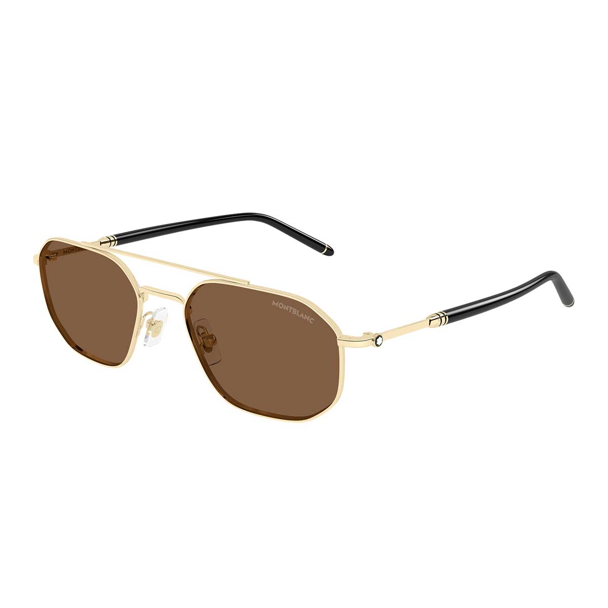 Montblanc Occhiali da Sole MB0481S 002 OroNero/Marrone Uomo 2