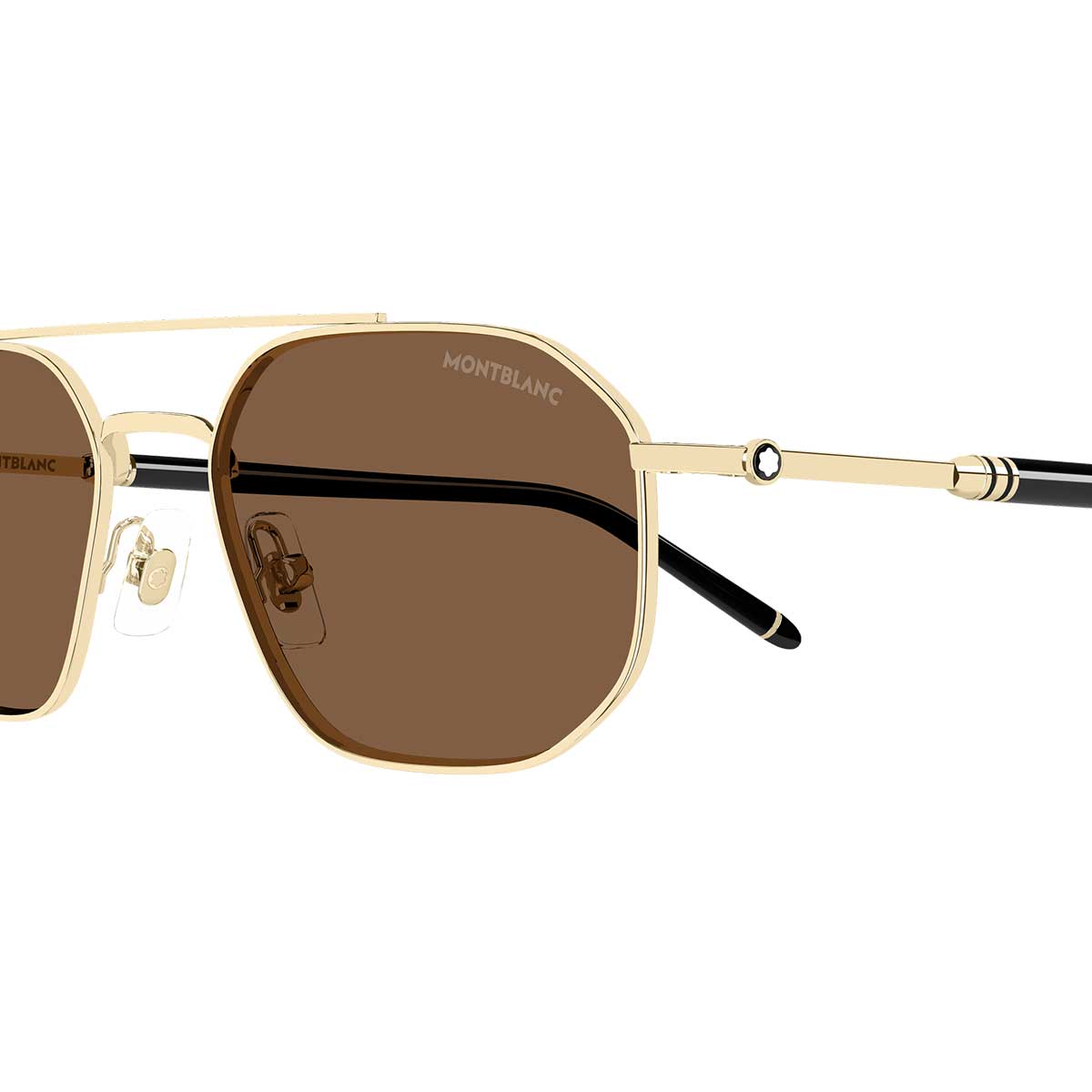 Montblanc Occhiali da Sole MB0481S 002 OroNero/Marrone Uomo 3