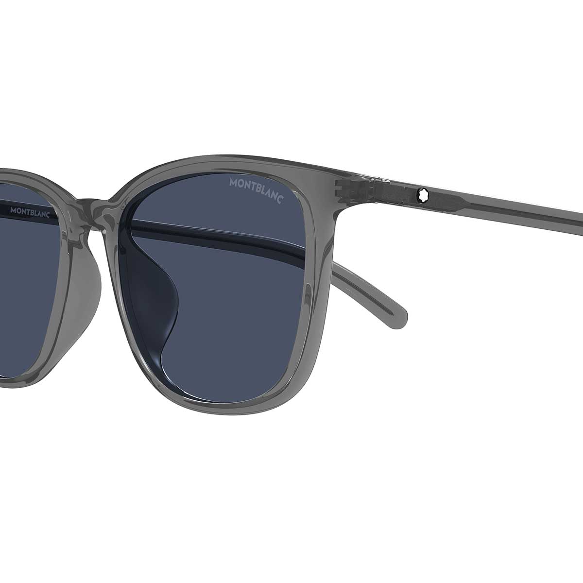 Montblanc Occhiali da Sole MB0487SA 003 Grigio/Blu Uomo