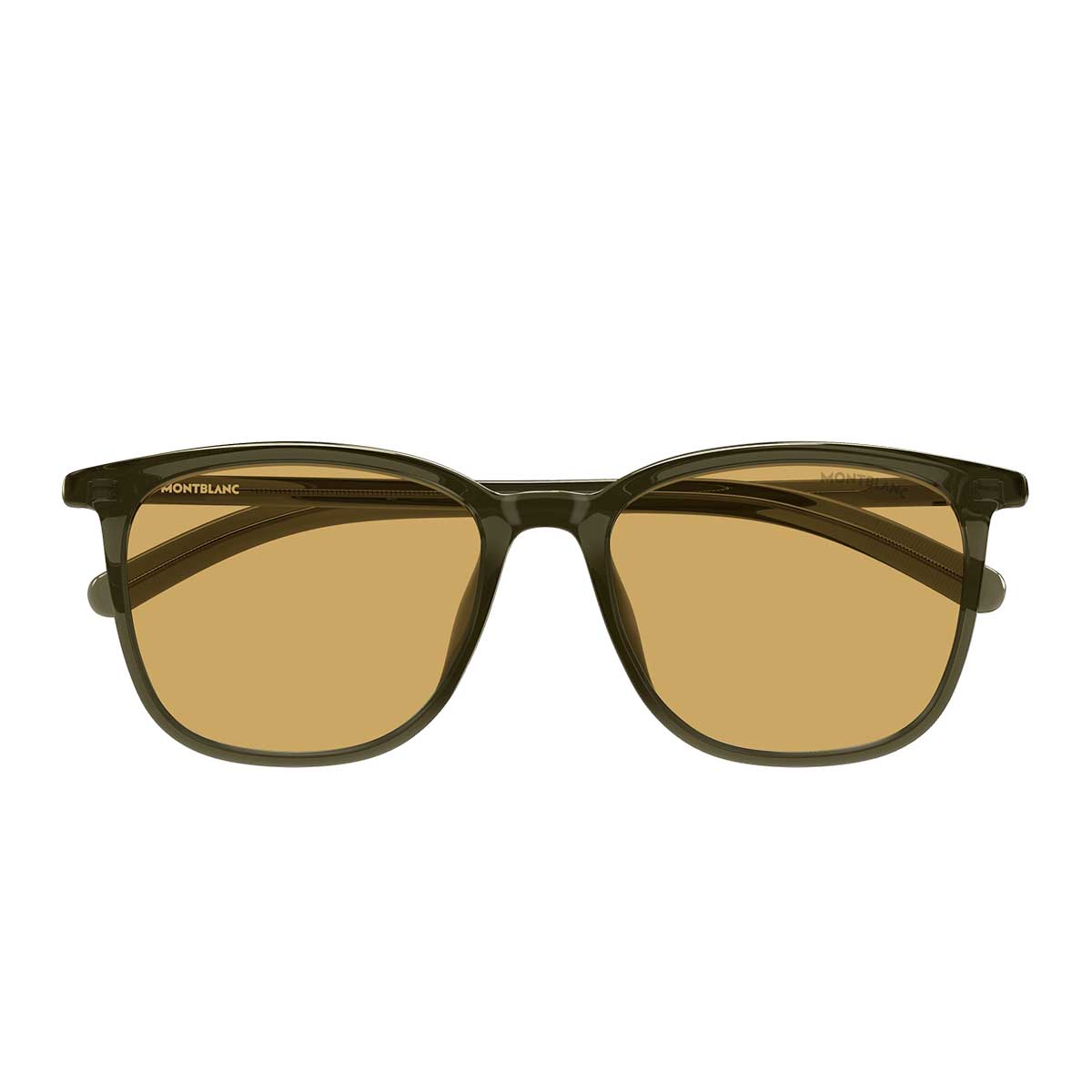 Montblanc Occhiali da Sole MB0487SA 004 Verde/Marrone Uomo
