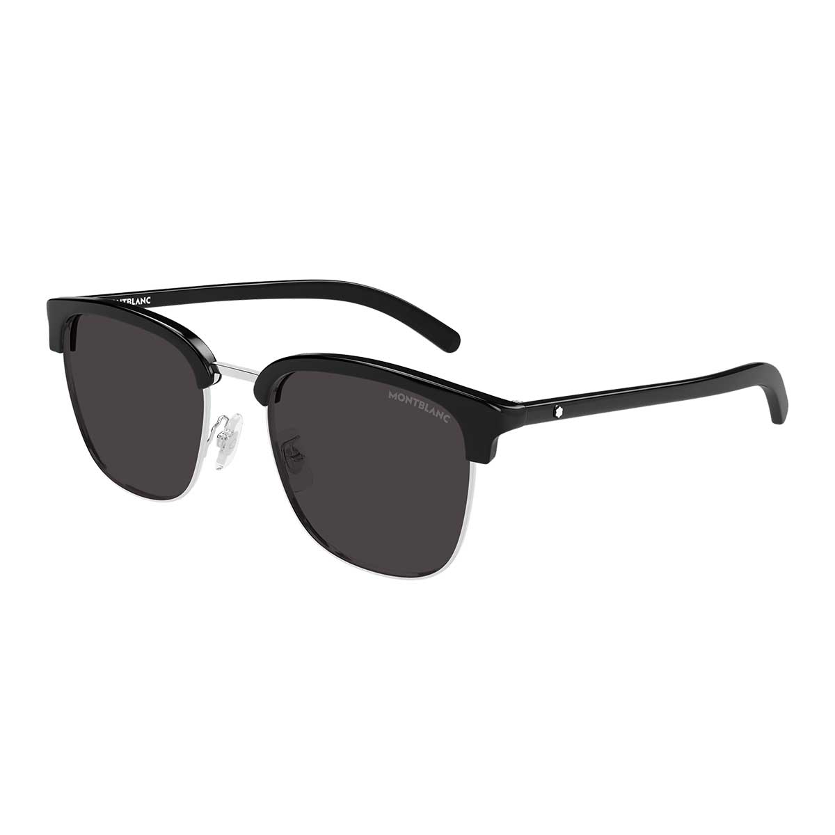 Montblanc Occhiali da Sole MB0488SA 001 ArgentoNero/Grigio Uomo