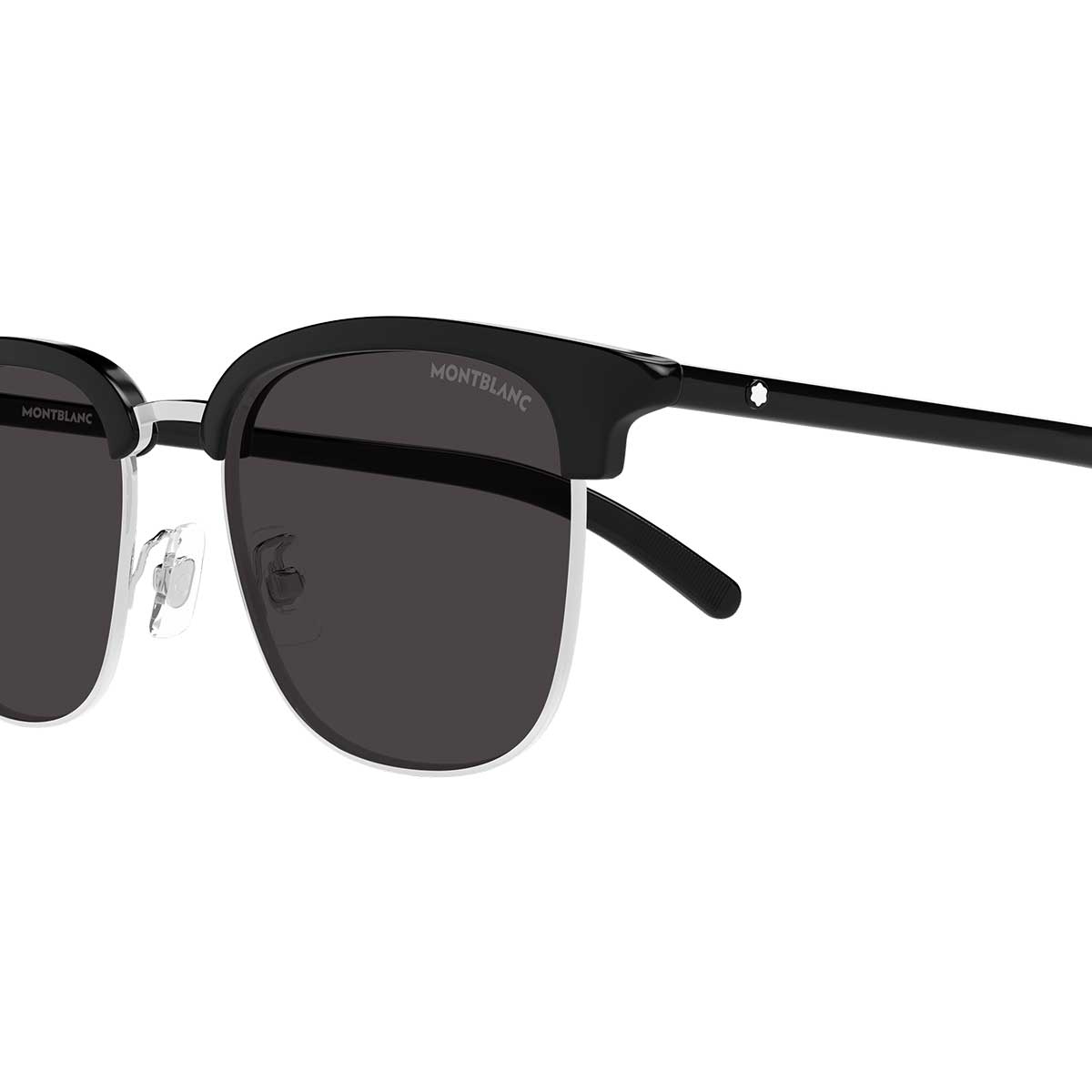 Montblanc Occhiali da Sole MB0488SA 001 ArgentoNero/Grigio Uomo