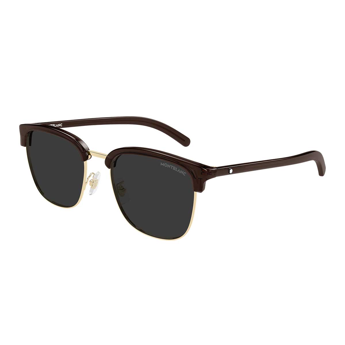 Montblanc Occhiali da Sole MB0488SA 002 OroMarrone/Grigio Uomo