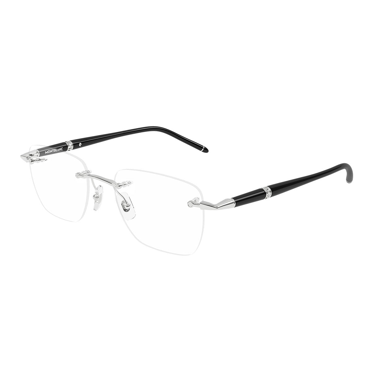 Montblanc Occhiali da Vista MB0346O 004 ArgentoNero/Trasparente Uomo 2