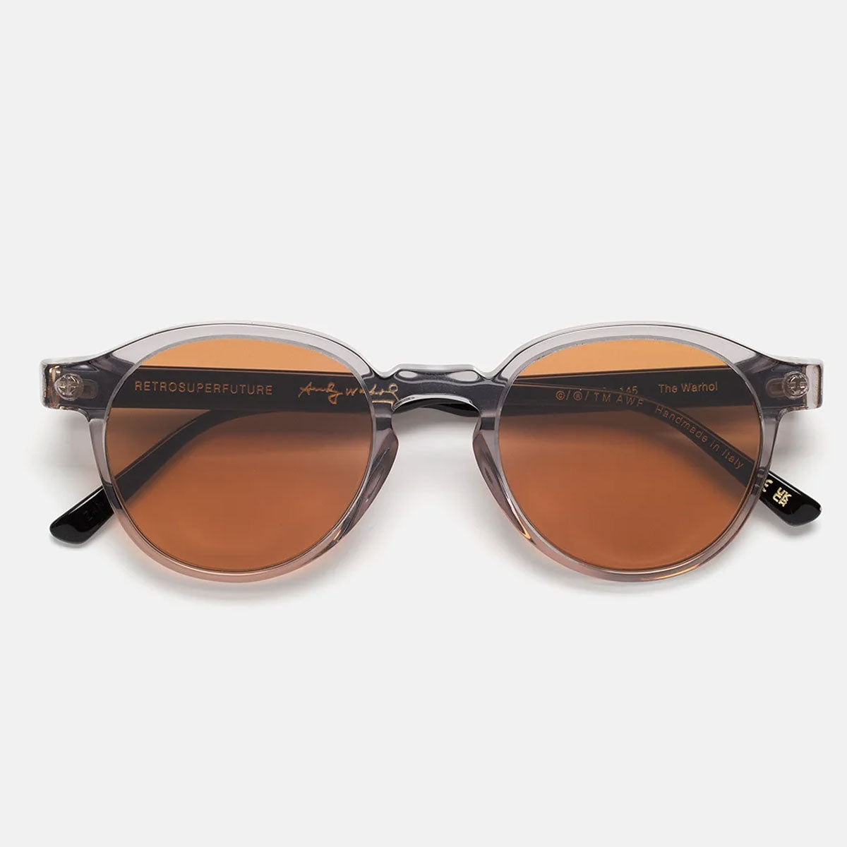 RetroSuperFuture Occhiali da Sole IISN ZWN The Warhol Stilo Grigio Nero/Marrone Unisex