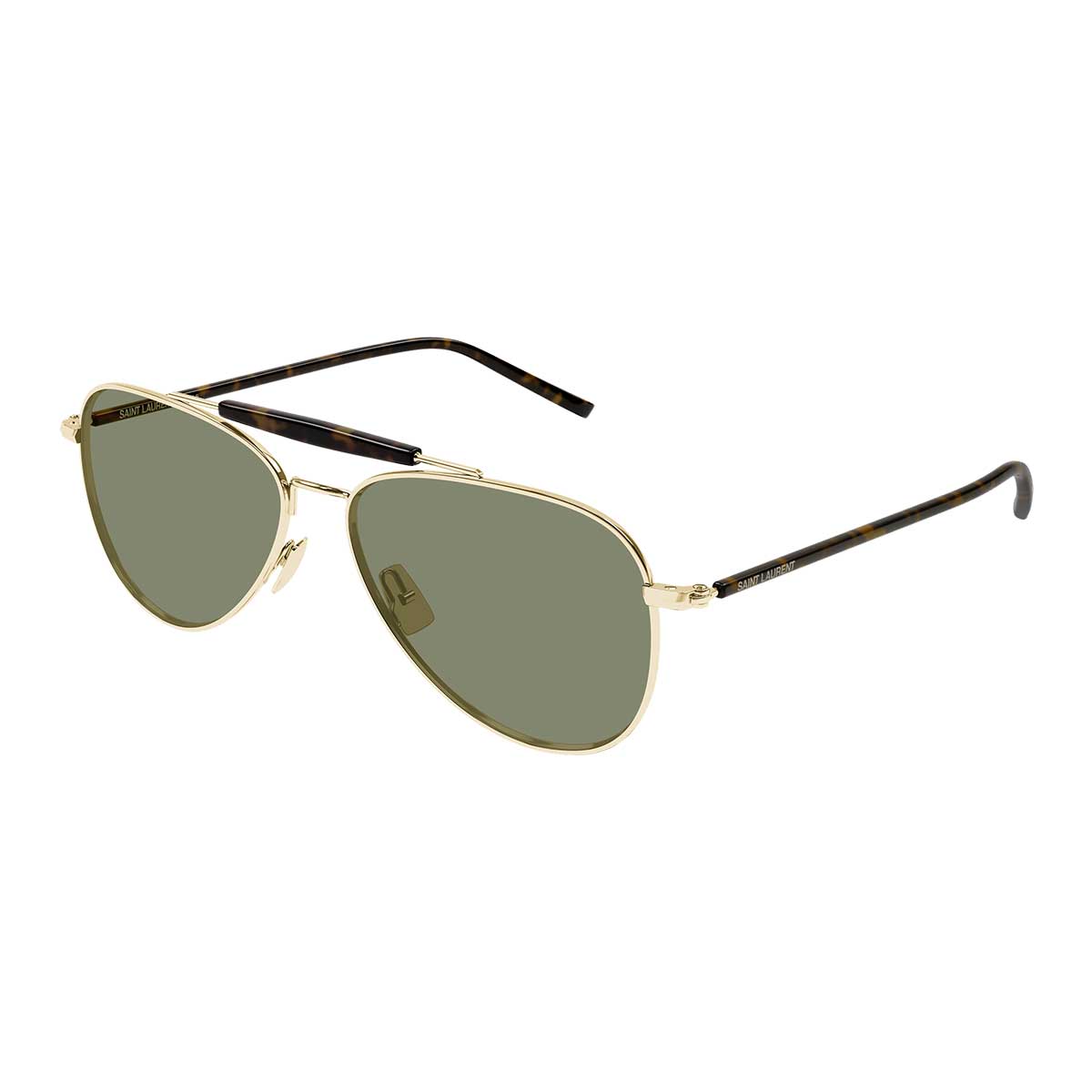 Saint Laurent Occhiali da Sole SL 864 003 OroMarrone/Verde Uomo