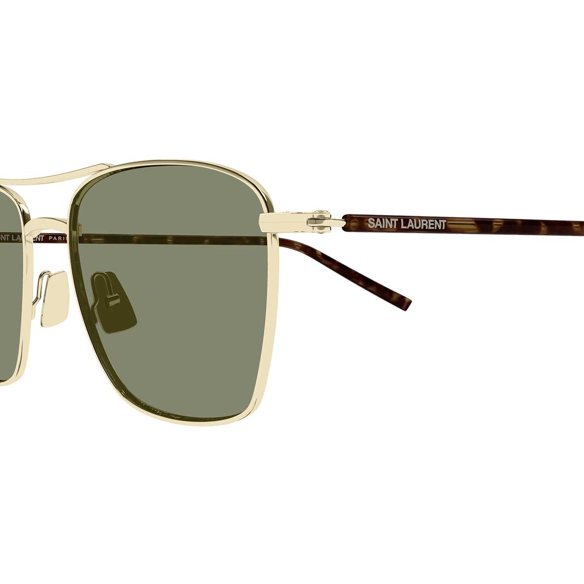 Saint Laurent Occhiali da Sole SL 866 003 OroMarrone/Verde Uomo