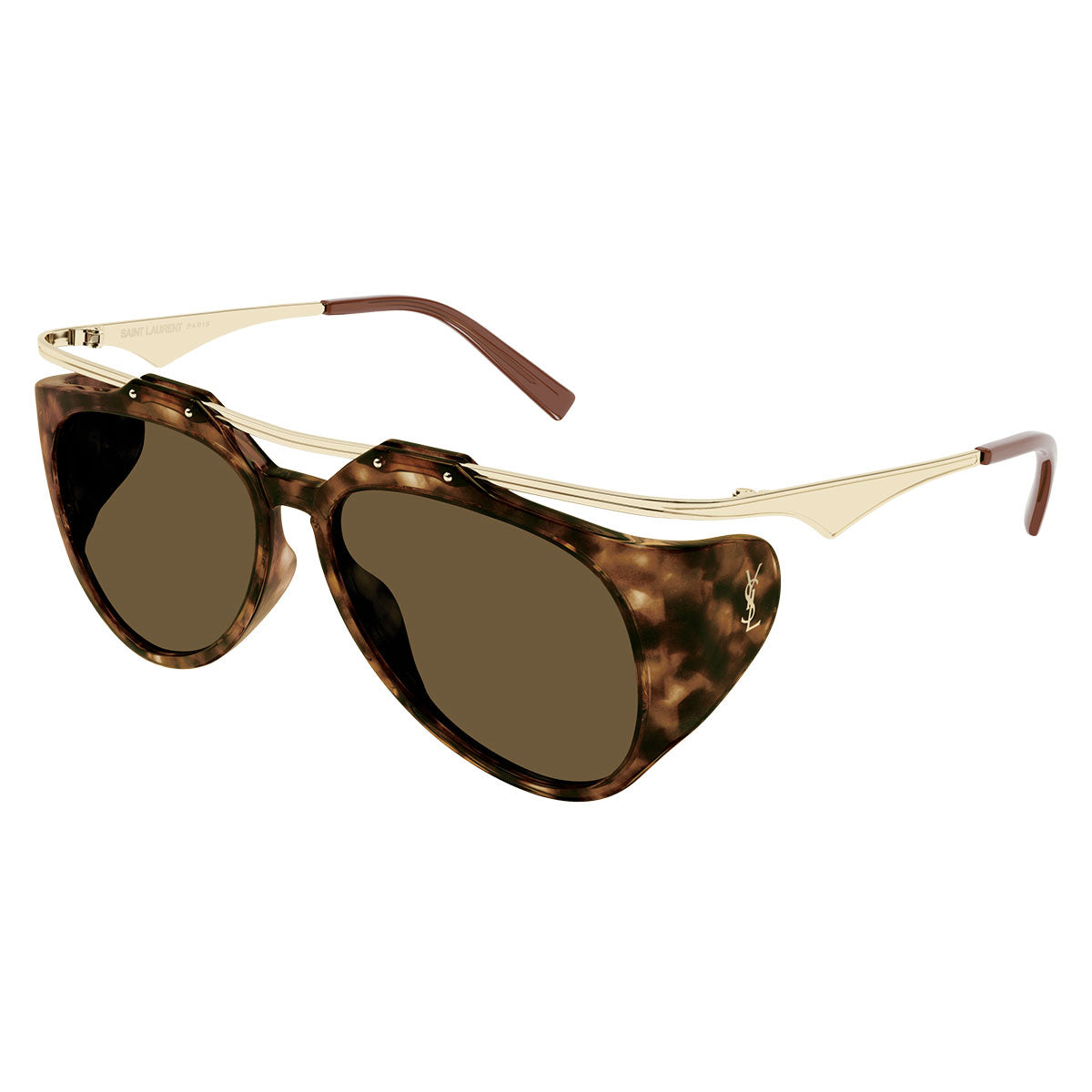 Saint Laurent Occhiali da Sole SL M137 AMELIA 002 Oro/Marrone Donna