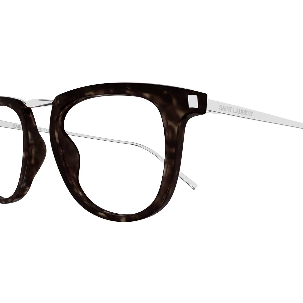 Saint Laurent Occhiali da Vista SL 753 OPT 002 MarroneArgento/Trasparente Uomo