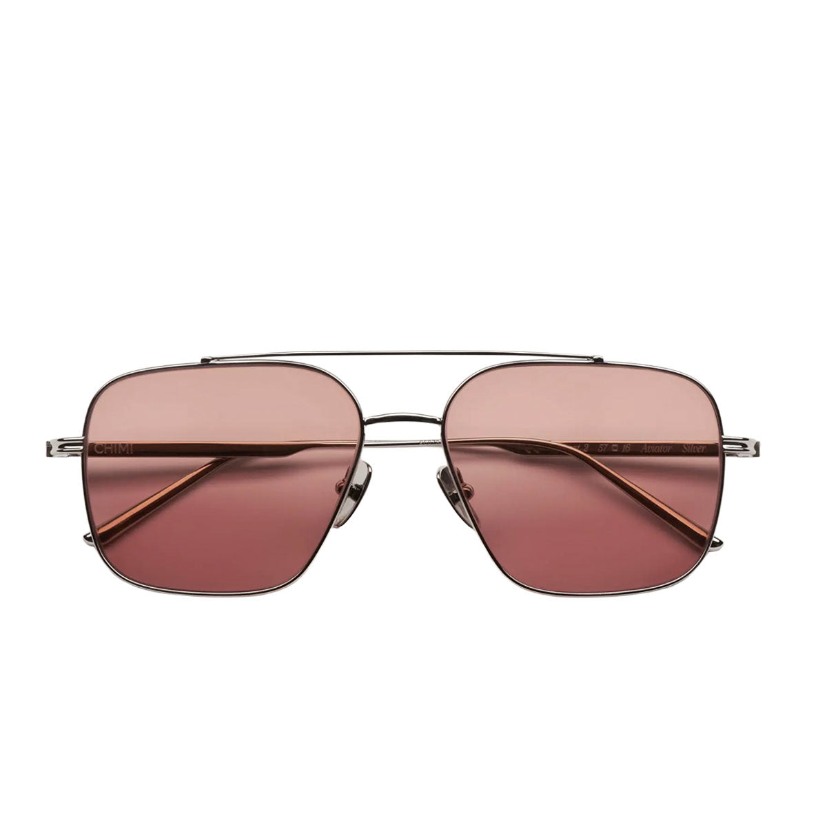 Chimi Occhiali da Sole CC Titan Aviator Silver Argento/Rosa Unisex
