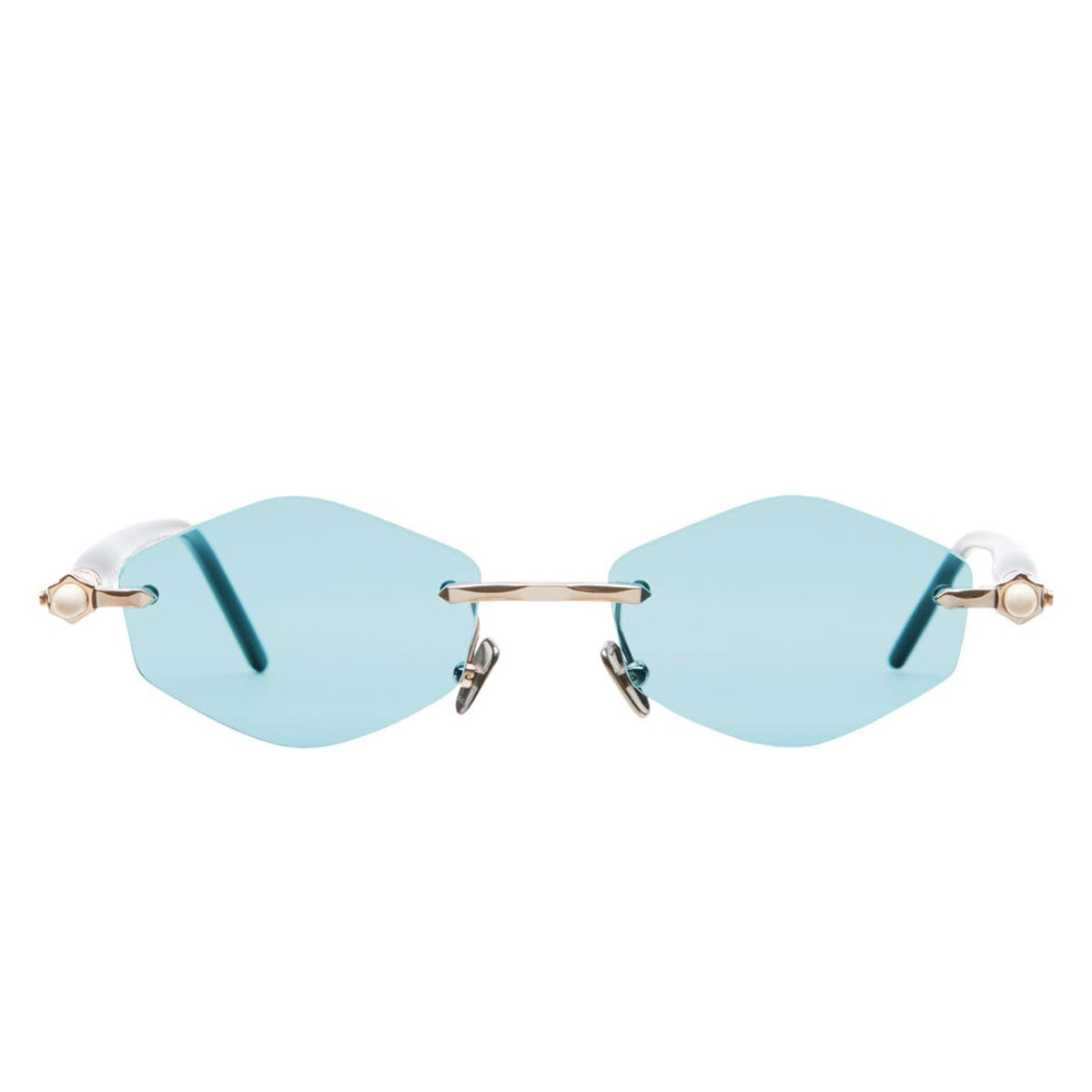 Kuboraum Occhiali da Sole P60 PG RF Oro Rosa e Verde/Azzurro Unisex 52 18 145