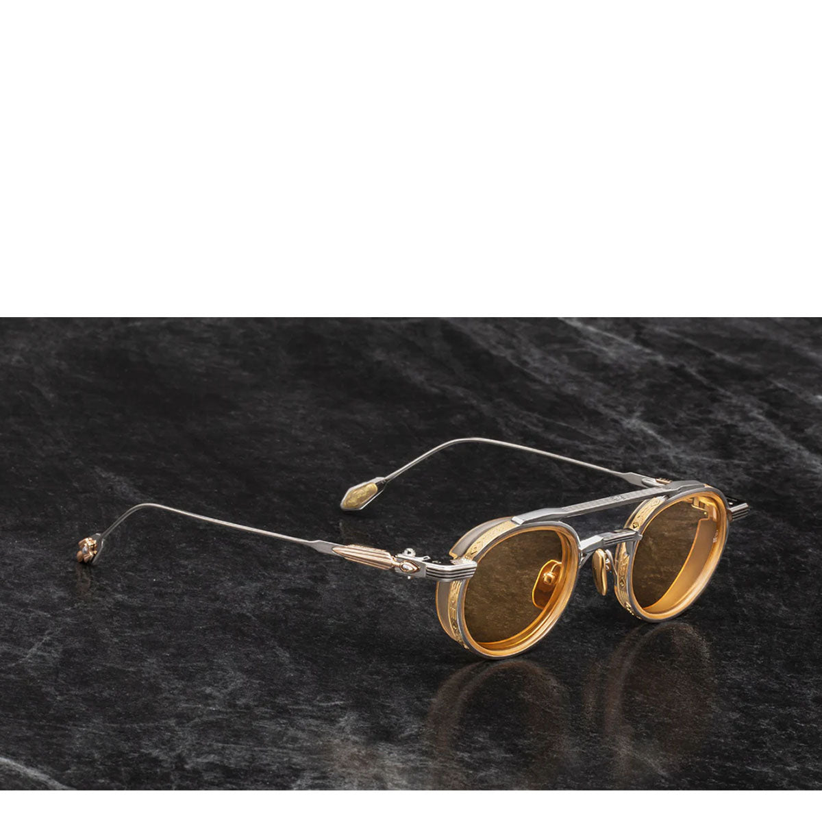 Jacque Marie Mage Occhiali da Sole Labarge Last Frontier VII Electrum Oro e Argento/Arancione Unisex