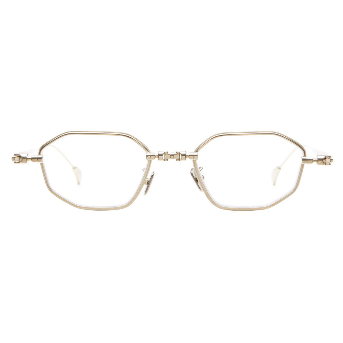 Kuboraum H66 LG Gold/Clear Unisex Eyeglasses