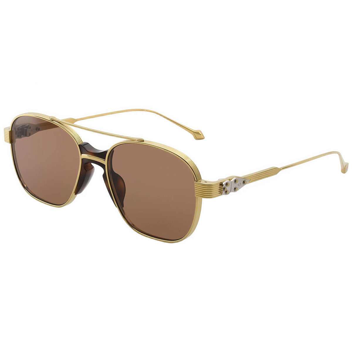 Daizo Occhiali da Sole Eki 18K Gold Plated Titanium Oro/Marrone