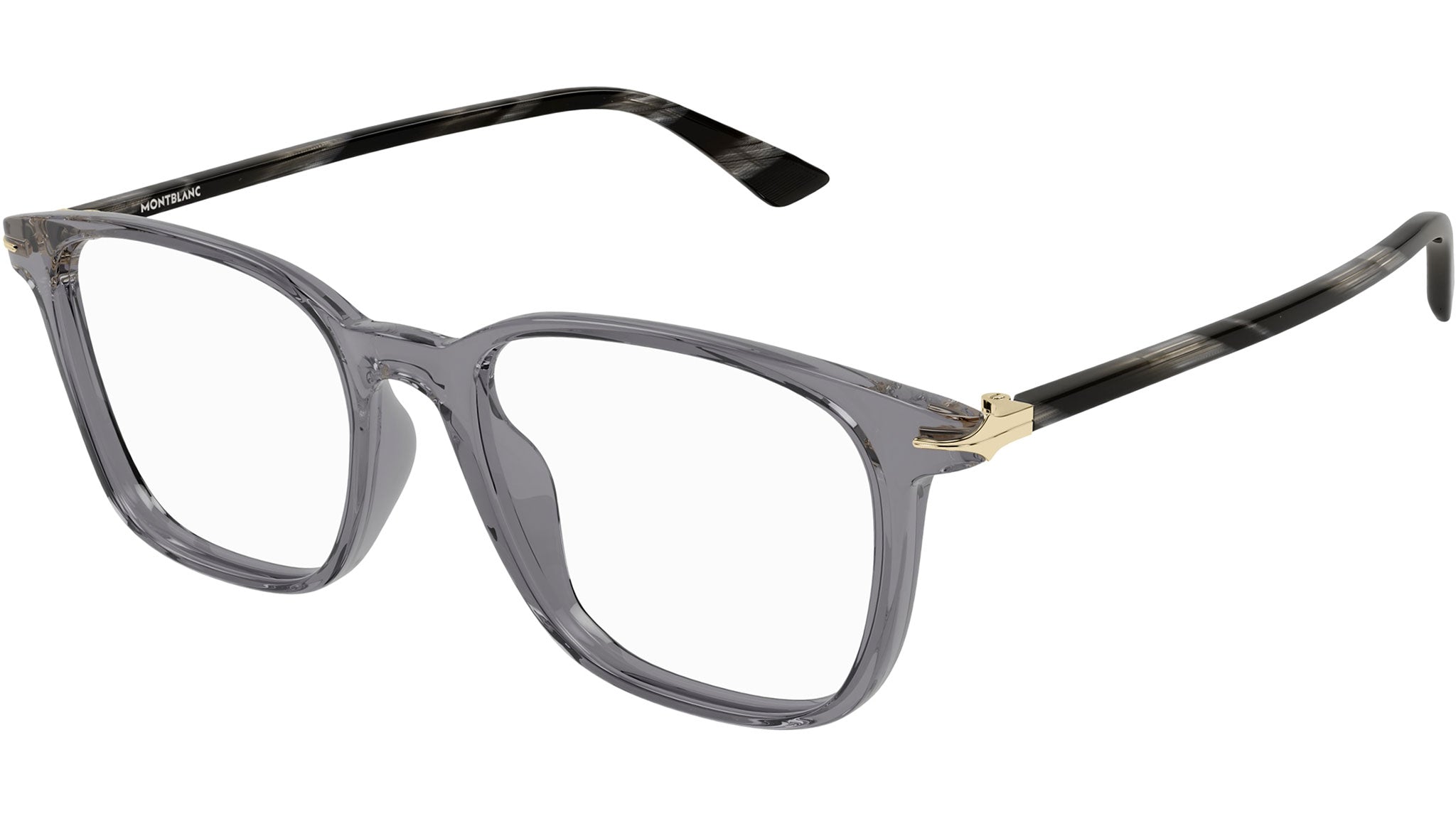 Occhiali da vista MONTBLANC MB0338O Shiny transparent dark grey