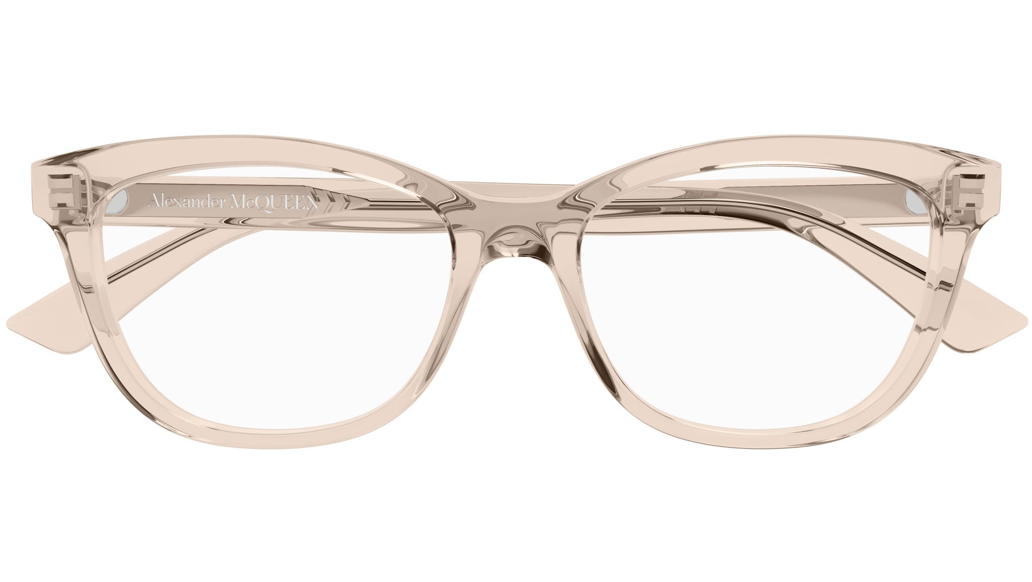 Occhiali da vista ALEXANDER MCQUEEN AM0461O Shiny transparent light peach