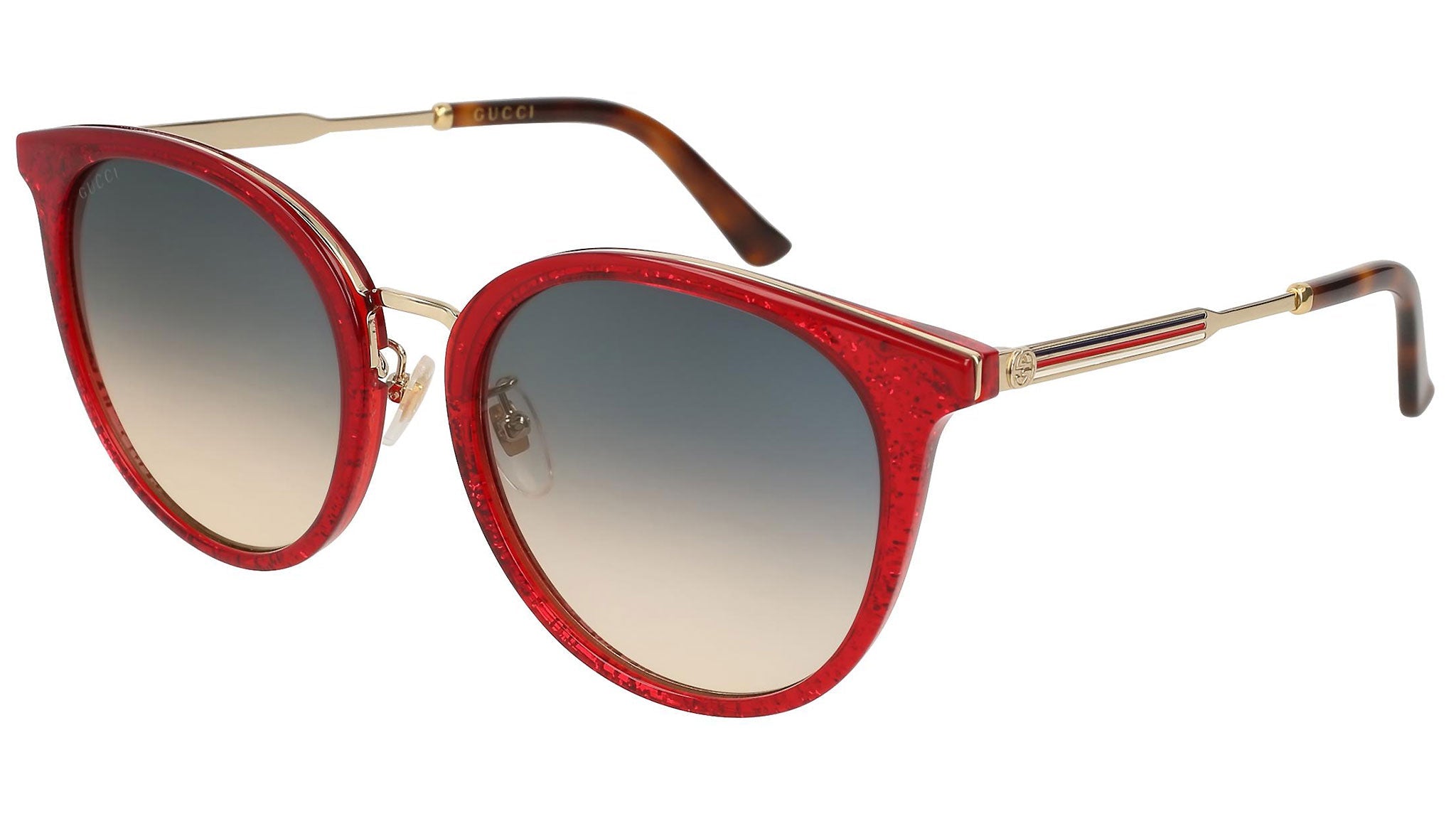 Occhiali da sole GUCCI GG0204SK Shiny glitter red and endura gold