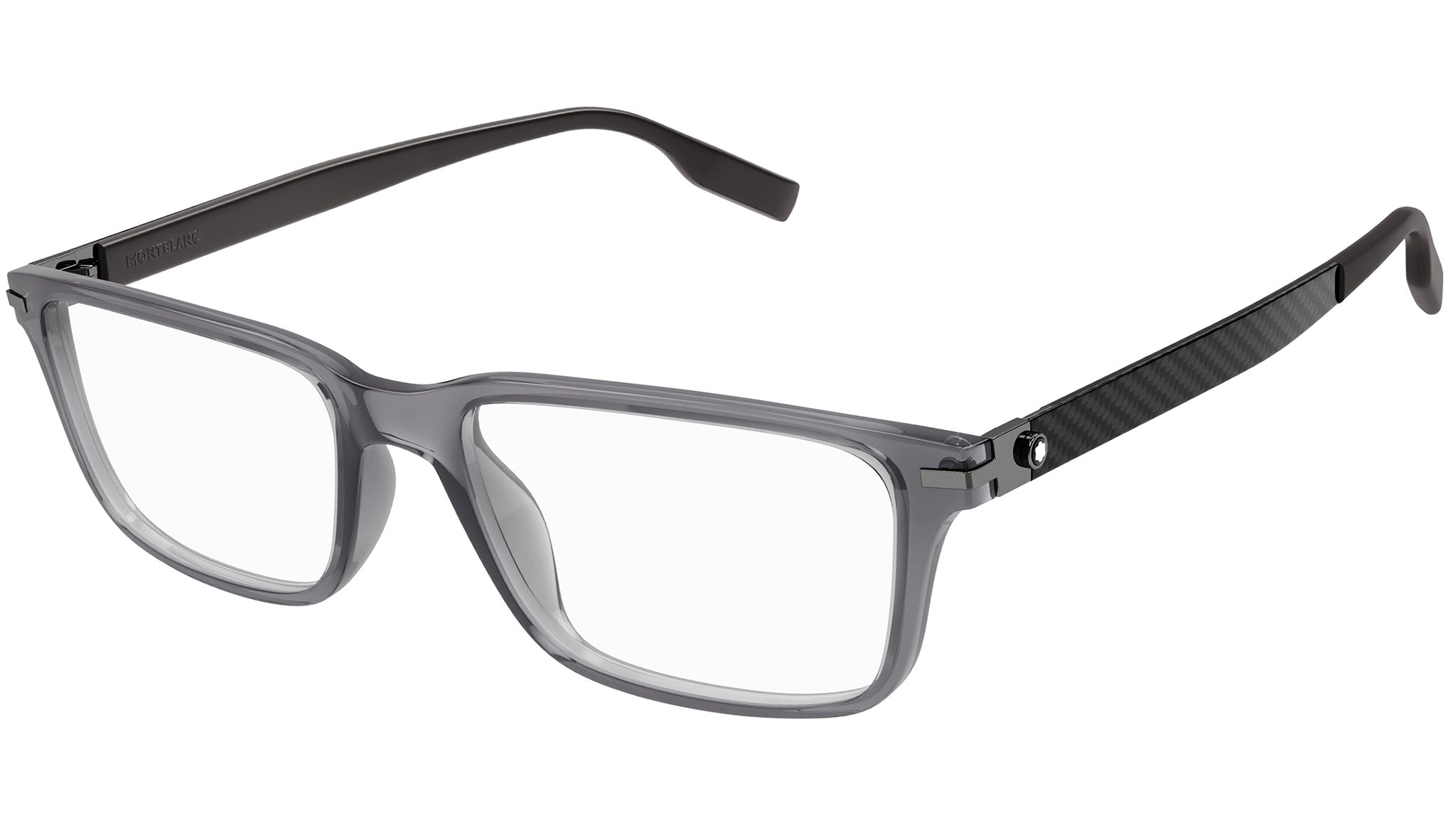 Occhiali da vista MONTBLANC MB0252O Shiny transparent grey