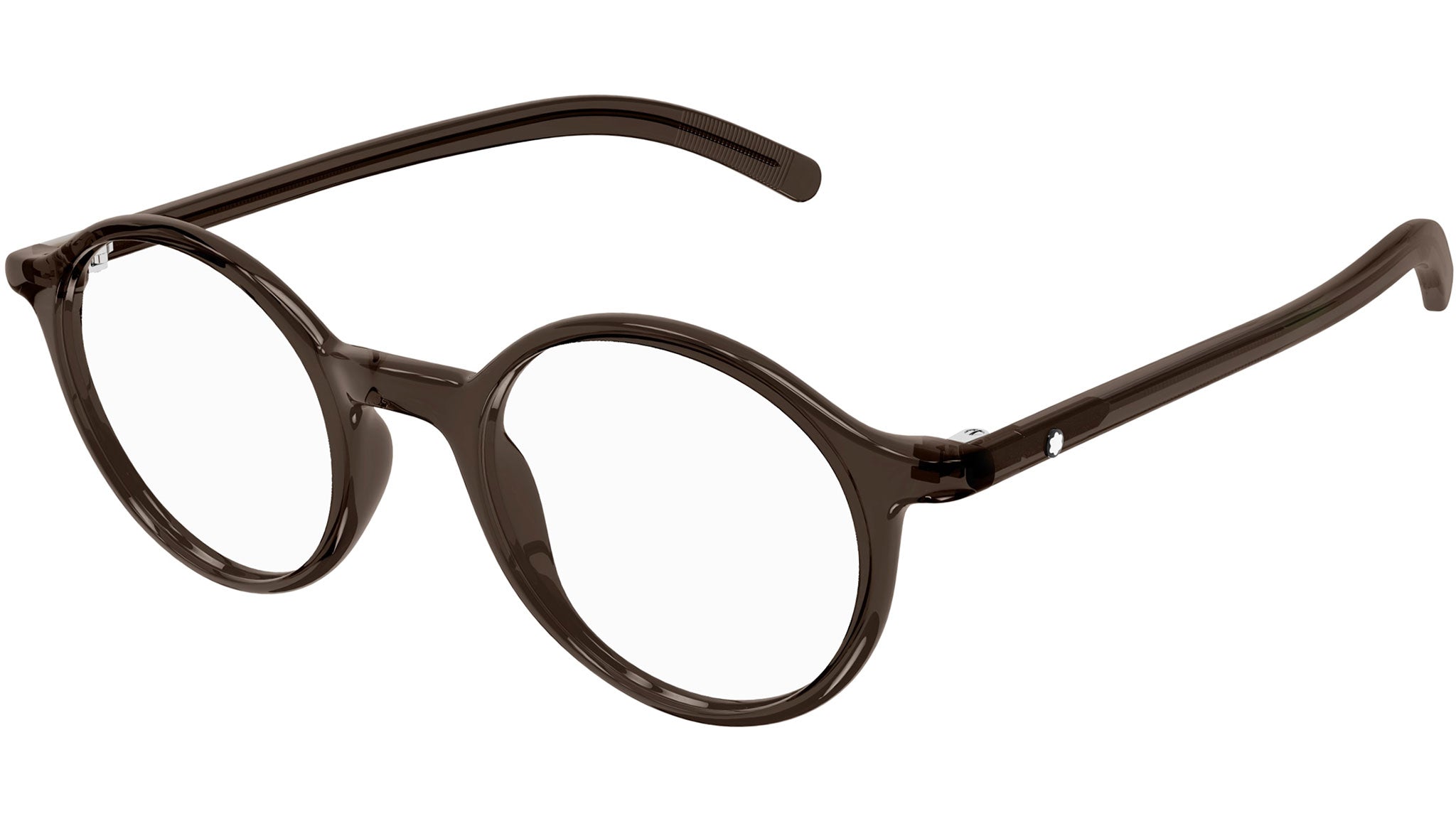 Occhiali da vista MONTBLANC MB0350O Shiny transparent dark brown