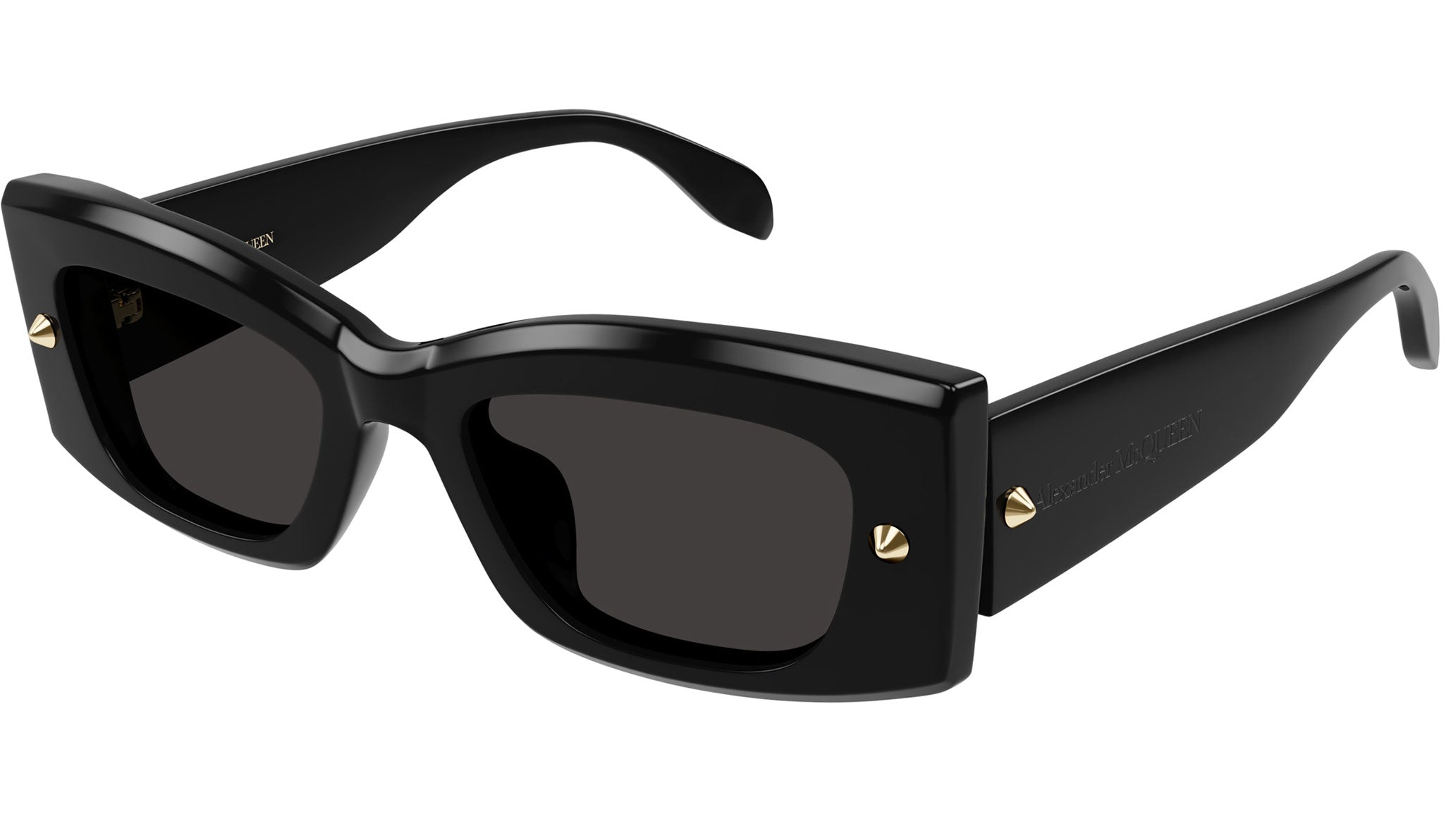 Occhiali da sole ALEXANDER MCQUEEN AM0426S Shiny solid black with light gold studs