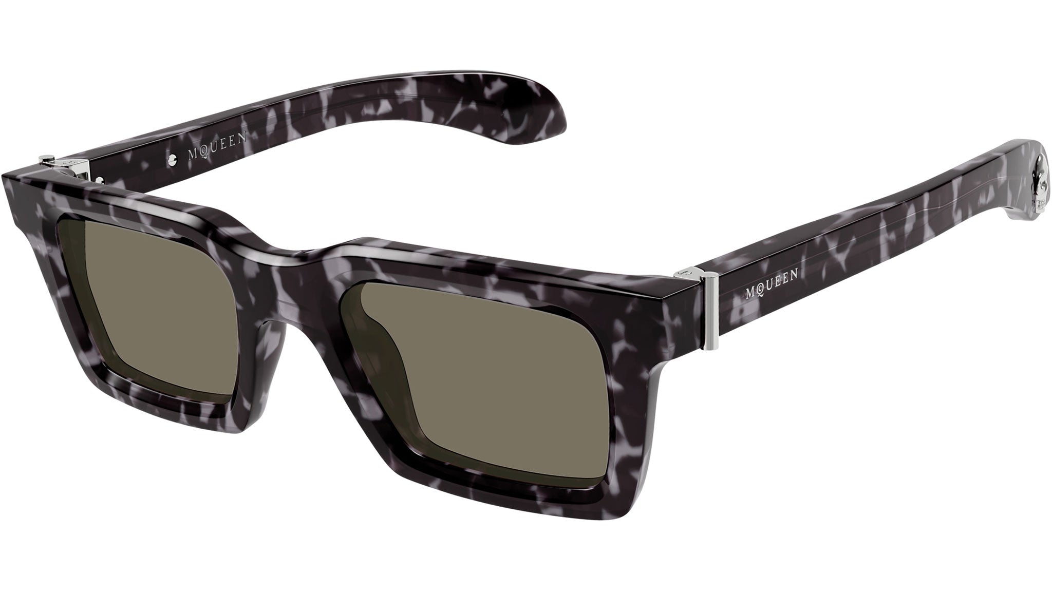 Occhiali da sole ALEXANDER MCQUEEN AM0506S Shiny grey dark havana