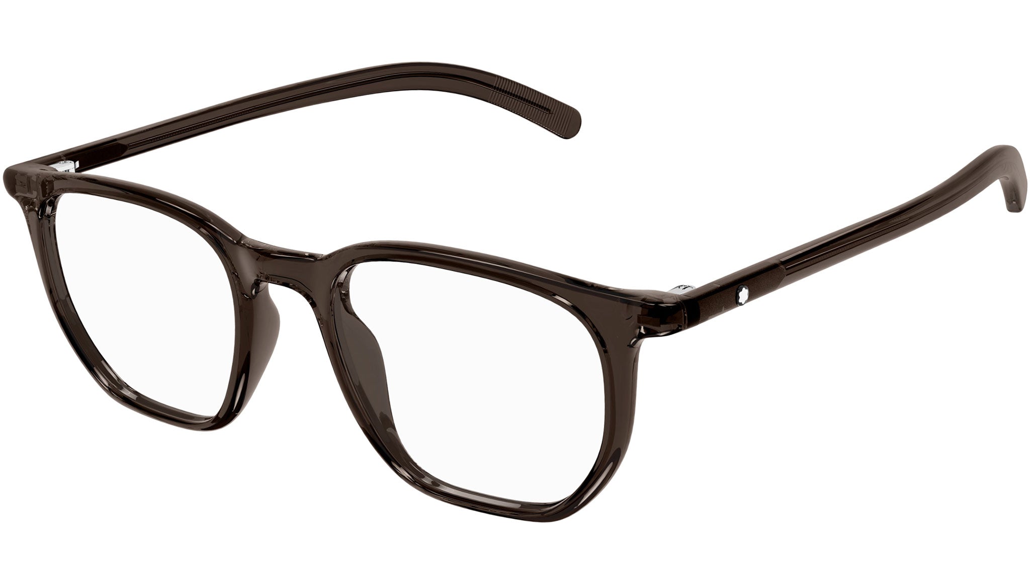 Occhiali da vista MONTBLANC MB0349O Shiny transparent dark brown