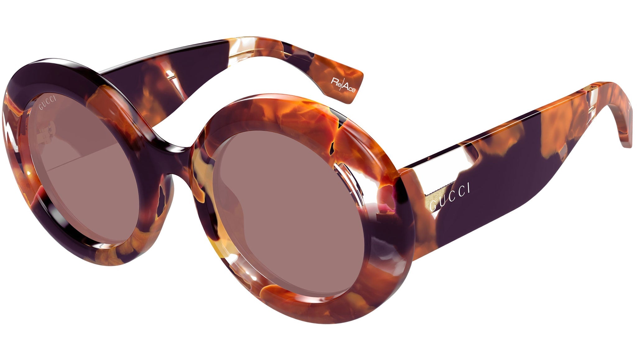 Occhiali da sole GUCCI GG1748S Shiny pearled orange and brown havana