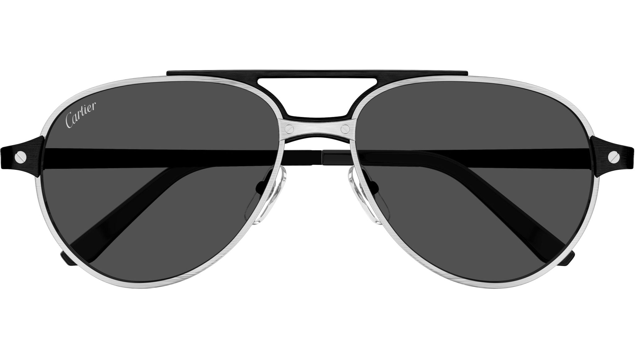 Occhiali da sole CARTIER CT0476S Brushed platinum finish and brushed black pvd finish