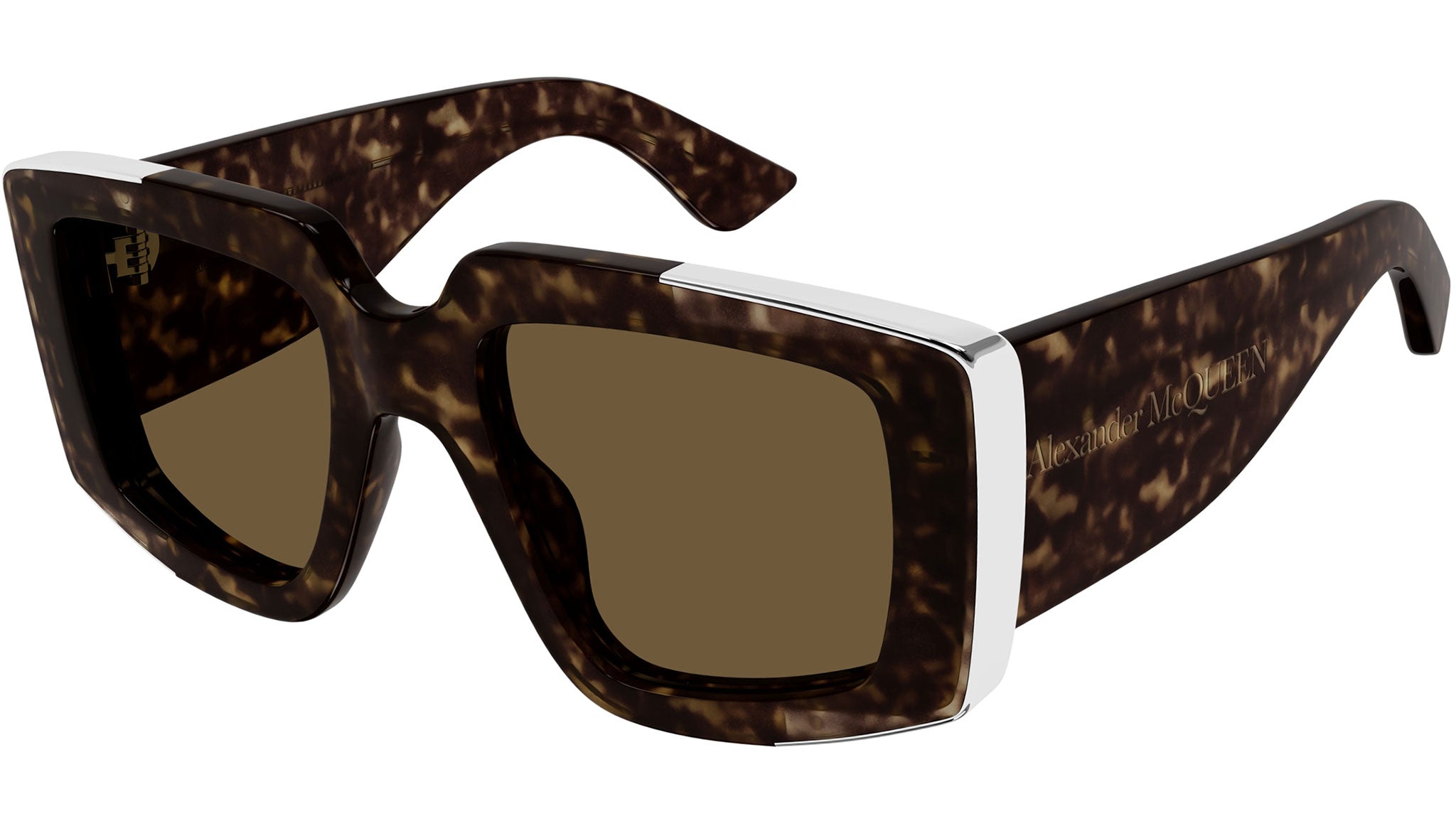 Occhiali da sole ALEXANDER MCQUEEN AM0446S Shiny dark havana